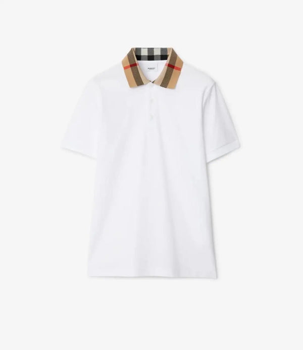 Burberr y White Logo Work Imported Polo T-Shirt