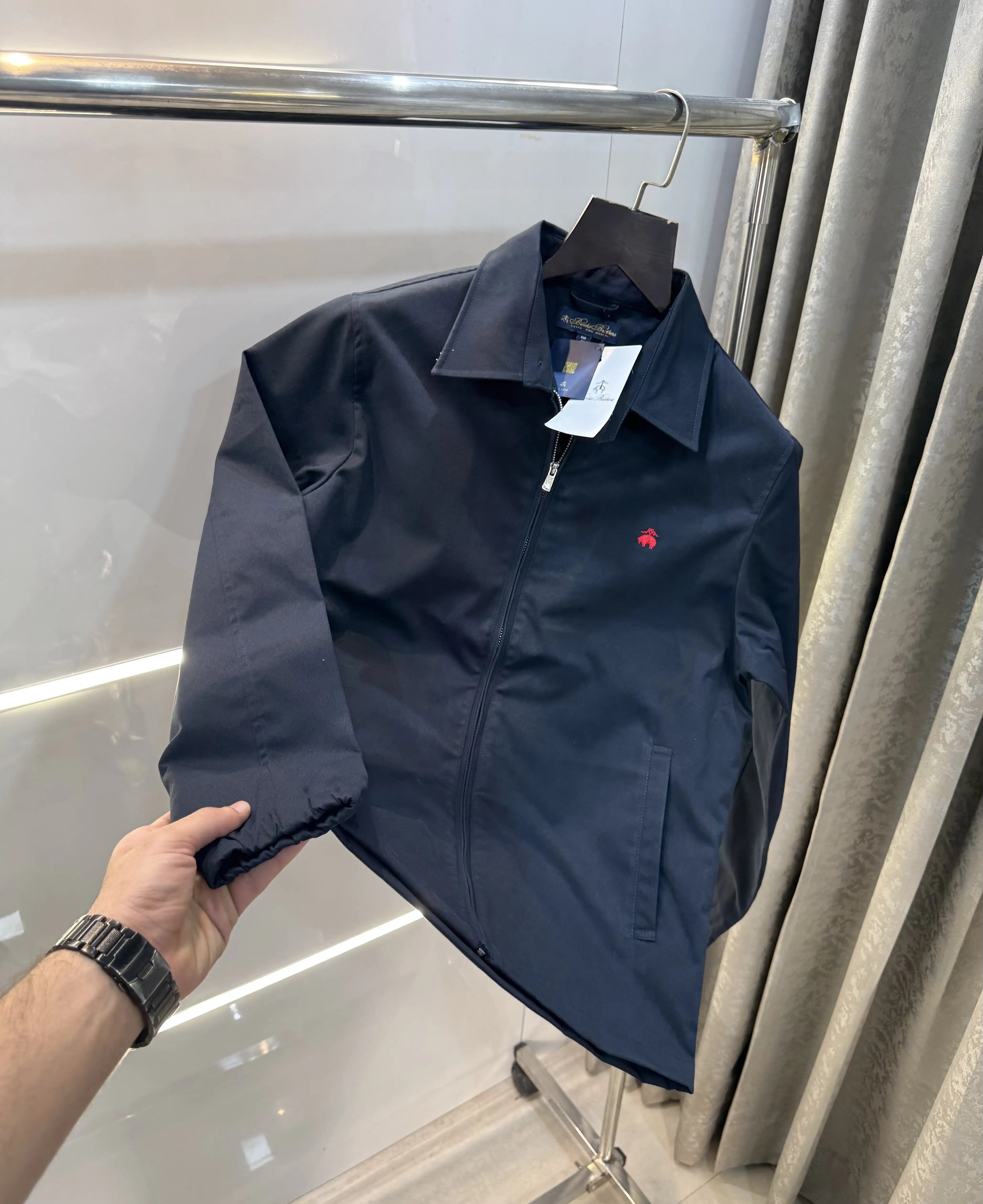 Brooks Brother Navy Blue Imported Bomber Jacket Main image