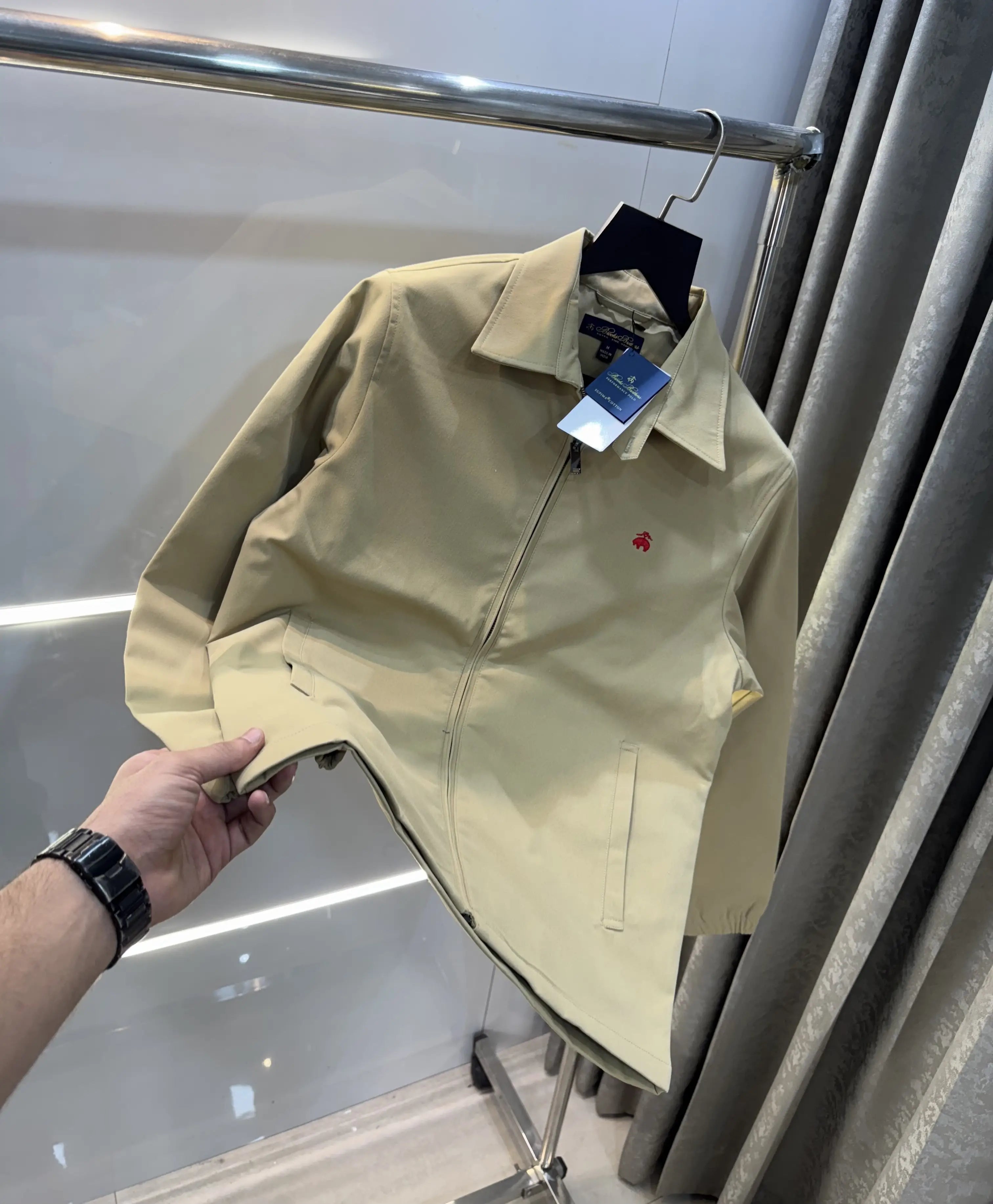 Brooks Brother Beige Imported Bomber Jacket Main image