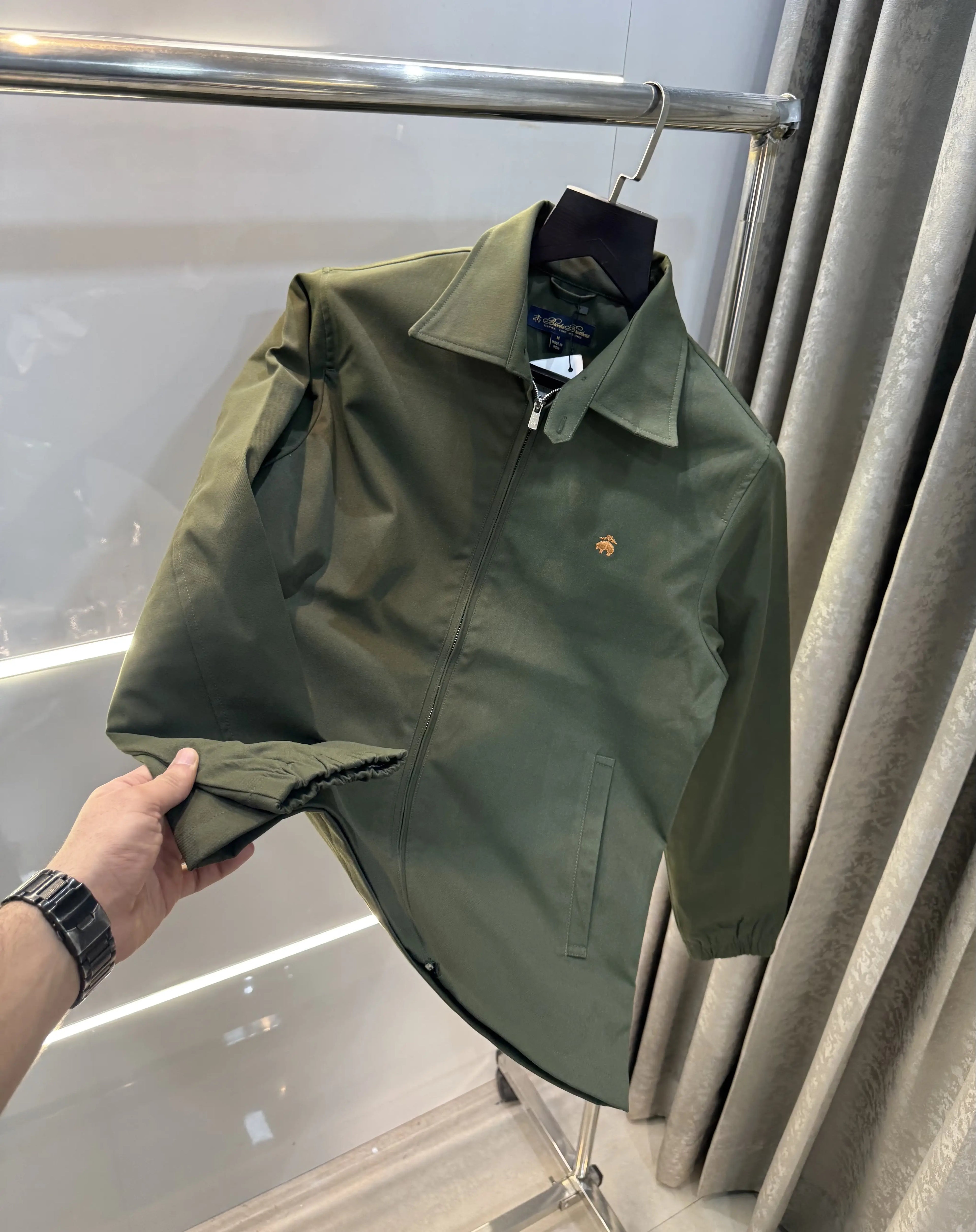 Brooks Brother Olive Imported Bomber Jacket