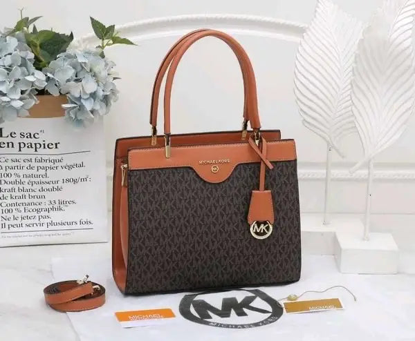 MK MICHAEL KORS MEDIUM SATCHEL BAG PREMIUM QUALITY WITH CARD KEYCHAIN AND DUSTBAG