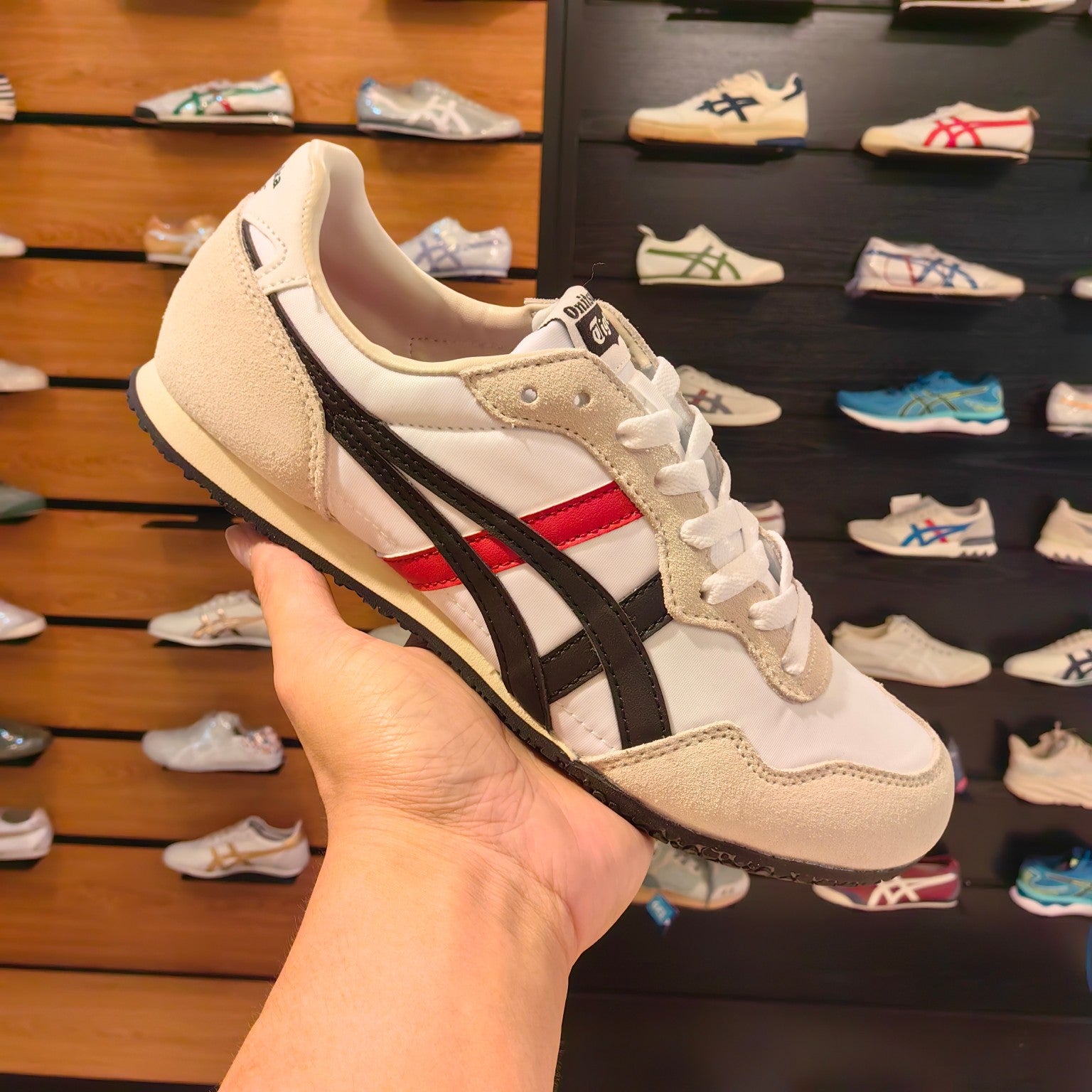 Onitsuka Tiger SERRANO White Black Red Sneakers for Mens