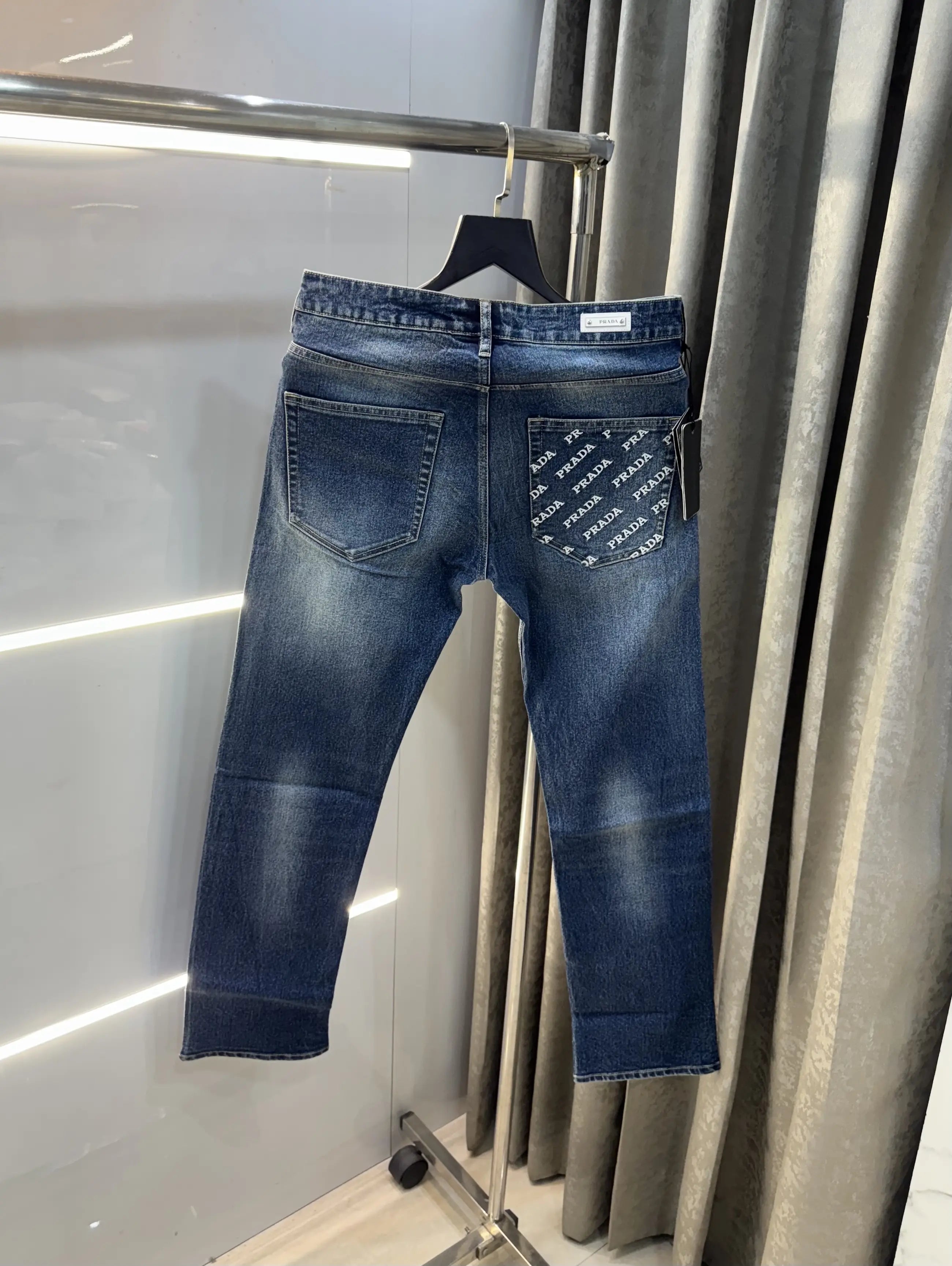 Prad a Milano Blue Pocket Logo Imported Denim Main image