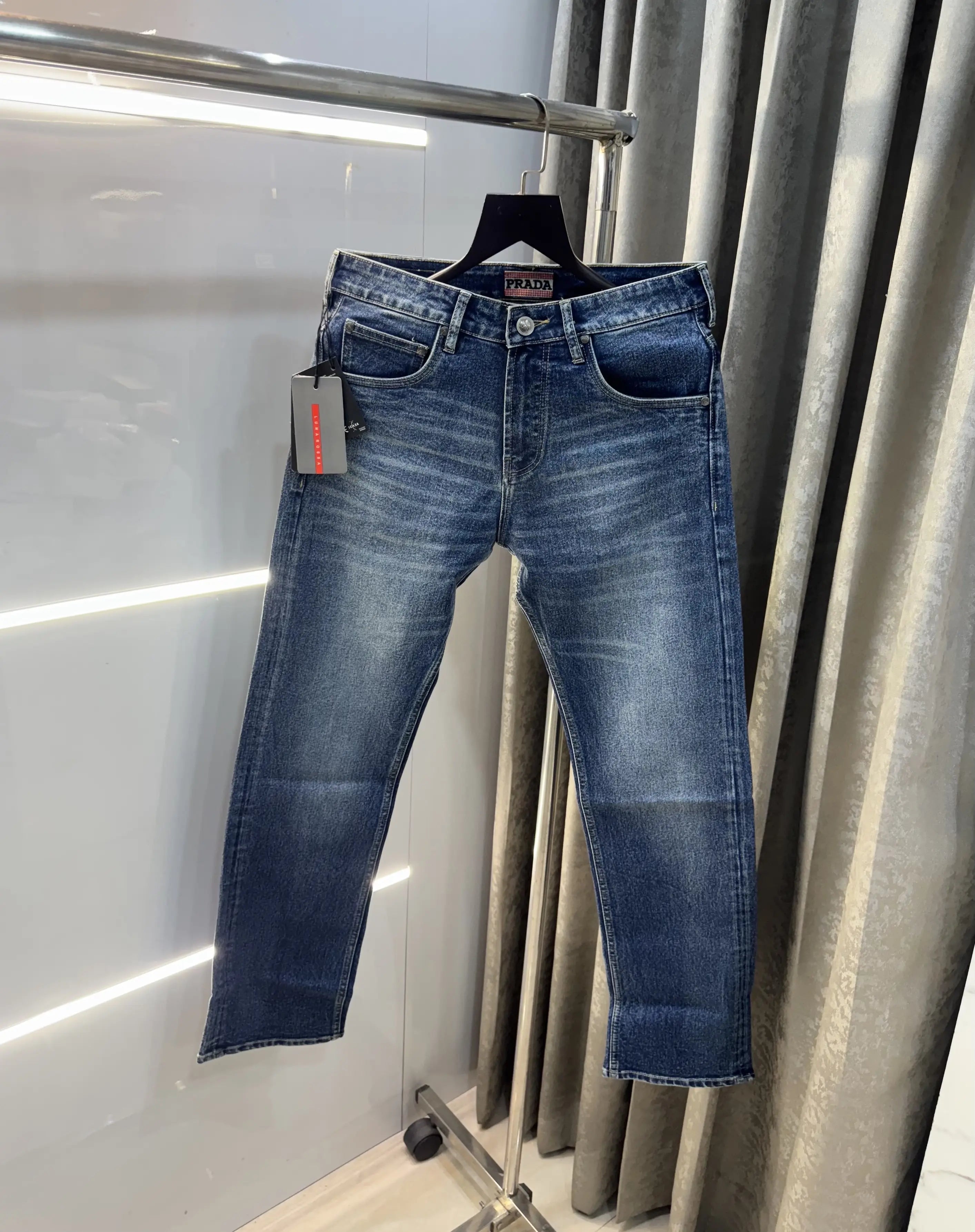Prad a Milano Blue Pocket Logo Imported Denim Secondary image