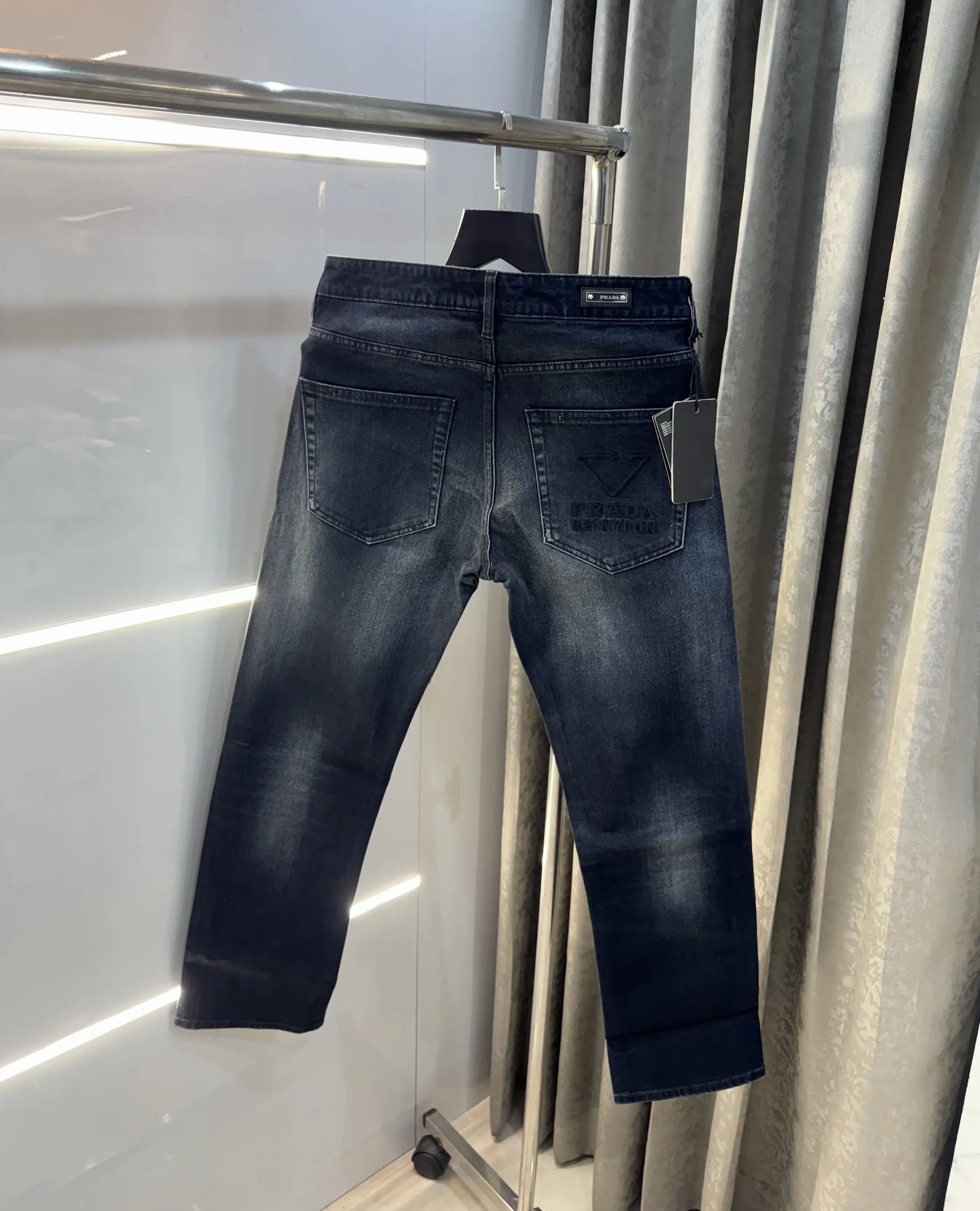 Prad a Milano Dark Blue Pocket Logo Imported Denim Main image