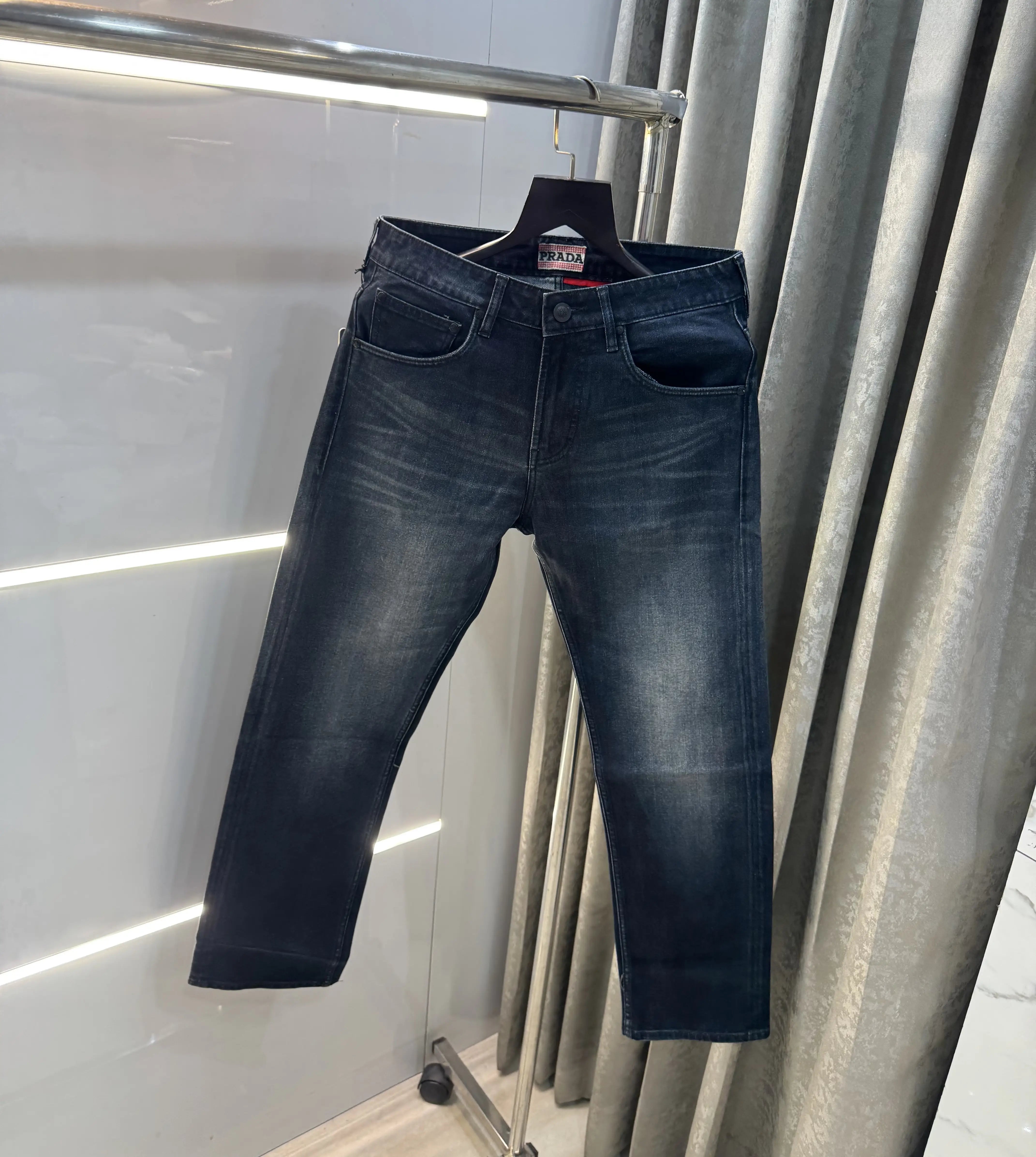 Prad a Milano Dark Blue Pocket Logo Imported Denim Secondary image