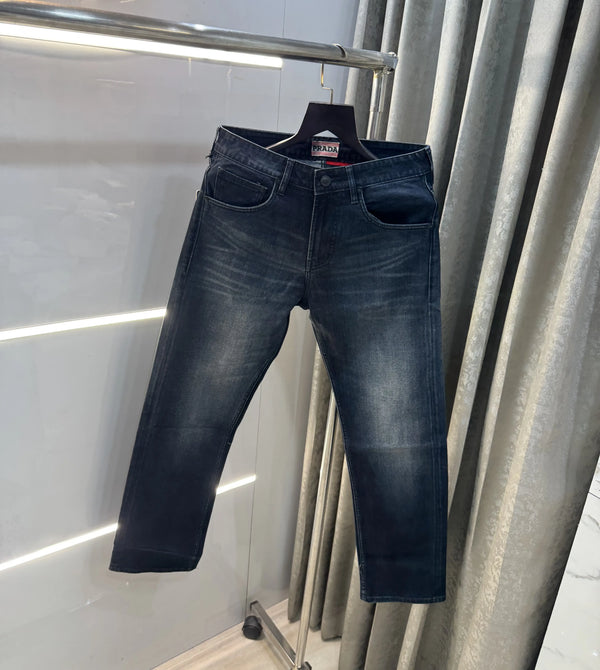 Prad a Milano Dark Blue Pocket Logo Imported Denim