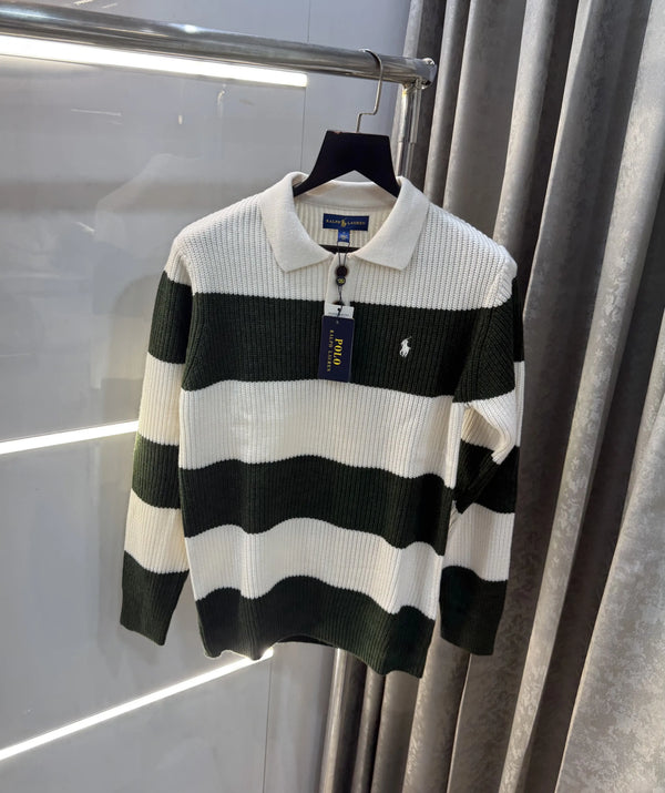 Ralph  Lauren Bottle Green Imported Knitted Pull Over