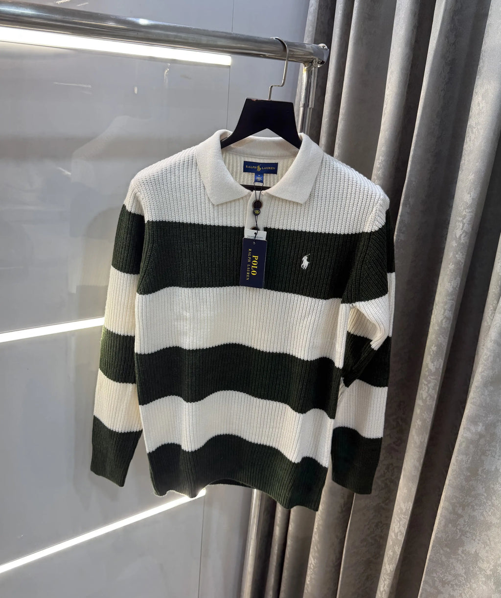 Ralph  Lauren Bottle Green Imported Knitted Pull Over