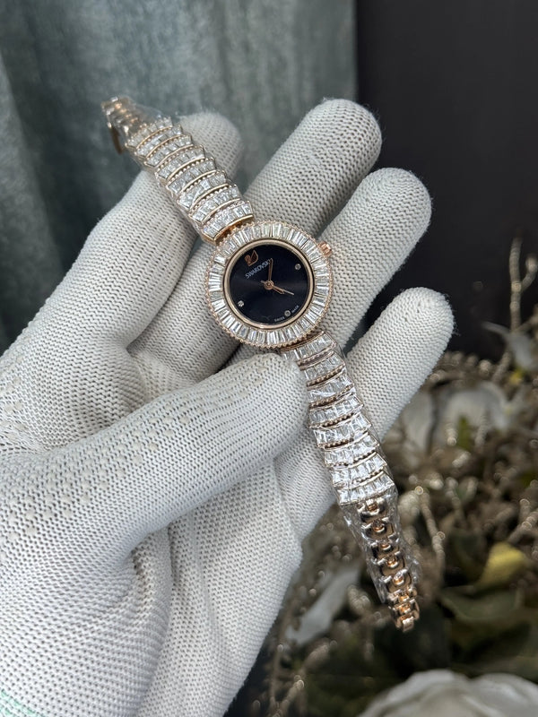 Swarovsk i Diamond Copper Black Ladies Premium Watch
