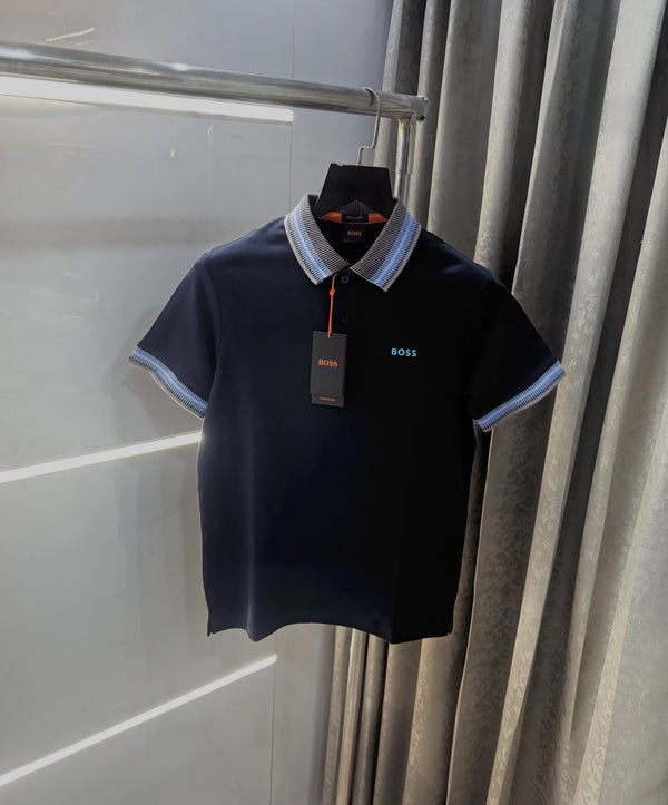 Hugo  BoS5 Navy Blue Premium Polo T-Shirt