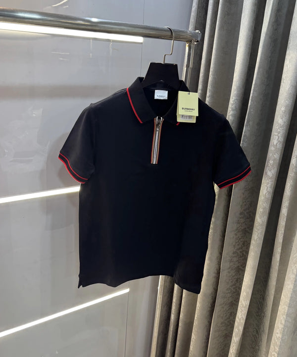 Burberr y Black Logo Work Imported Polo T-Shirt