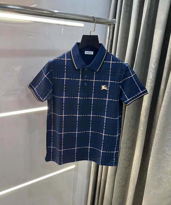 Burberr y Blue Logo Work Imported Polo T-Shirt