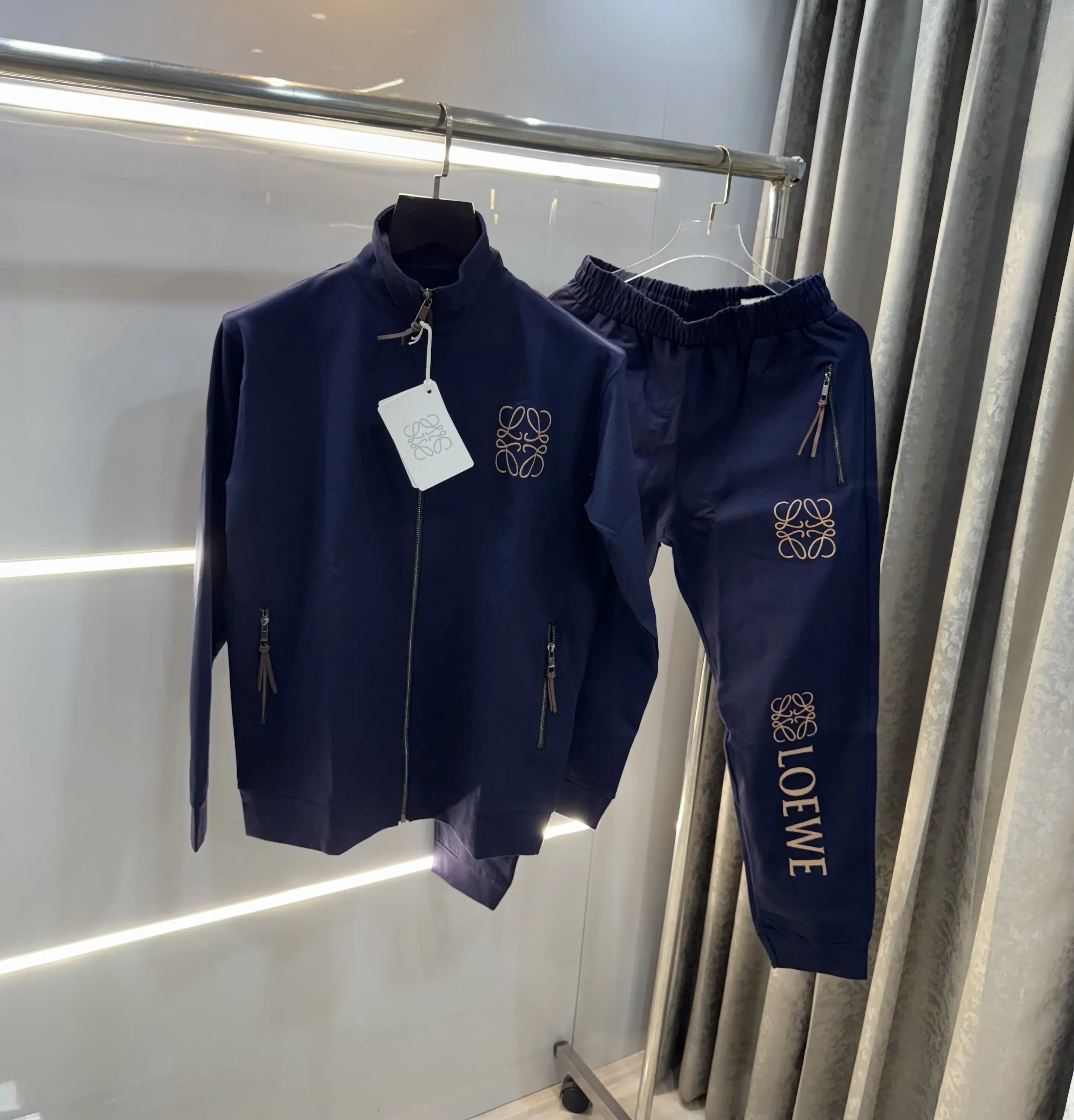 Loewe Navy Blue Embroidery Logo Imported Tracksuit
