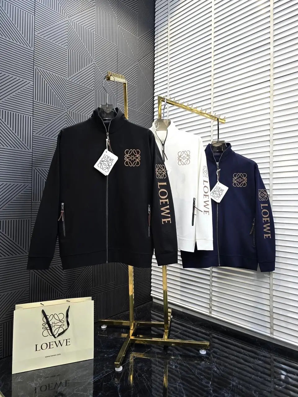 Loewe Navy Blue Embroidery Logo Imported Tracksuit