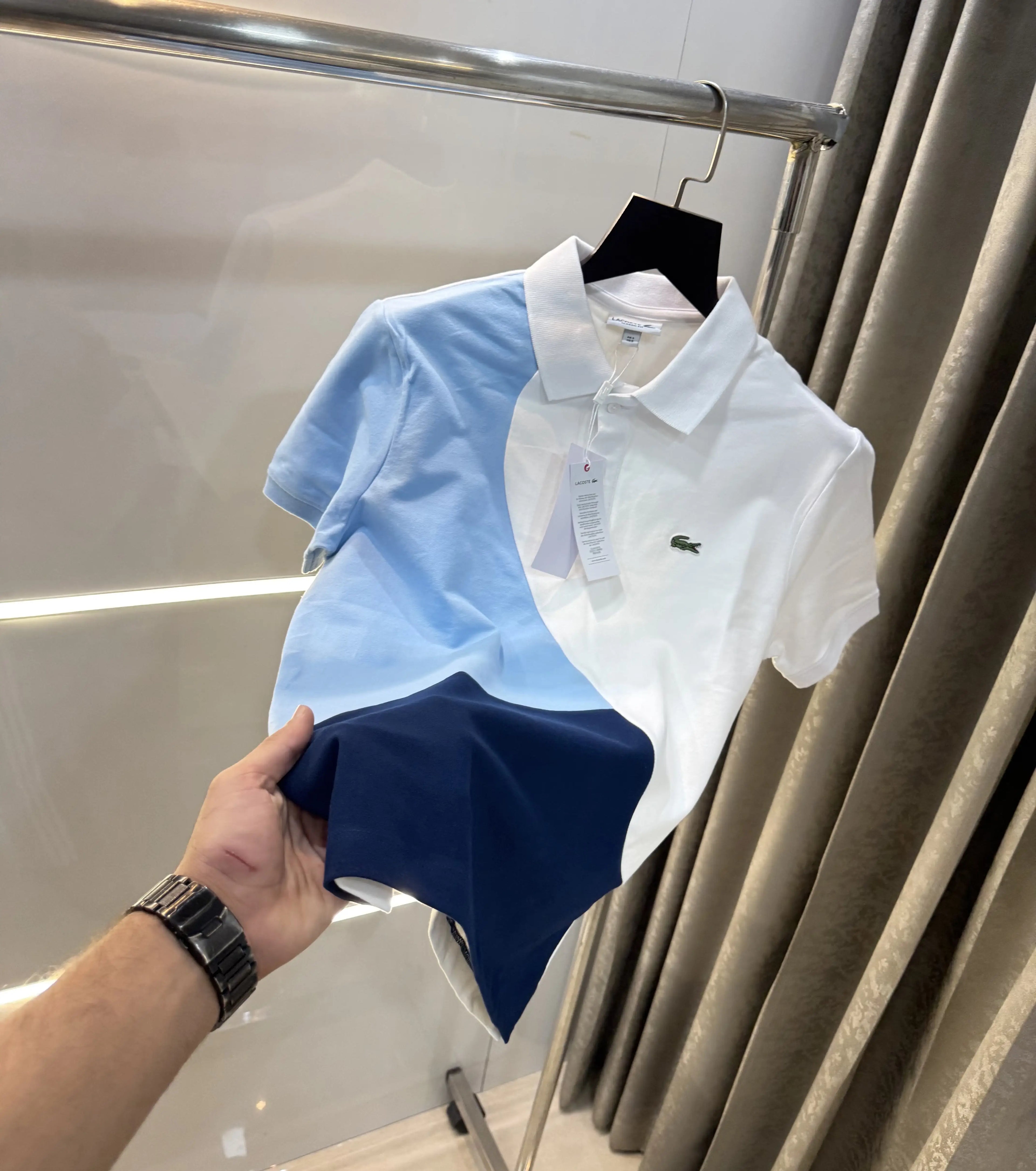 Lacost e Sky Blue Classic Premium Polo T-Shirt