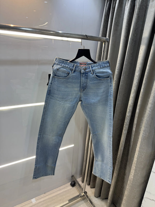 Prad a Milano Greenish Pocket Logo Imported Denim