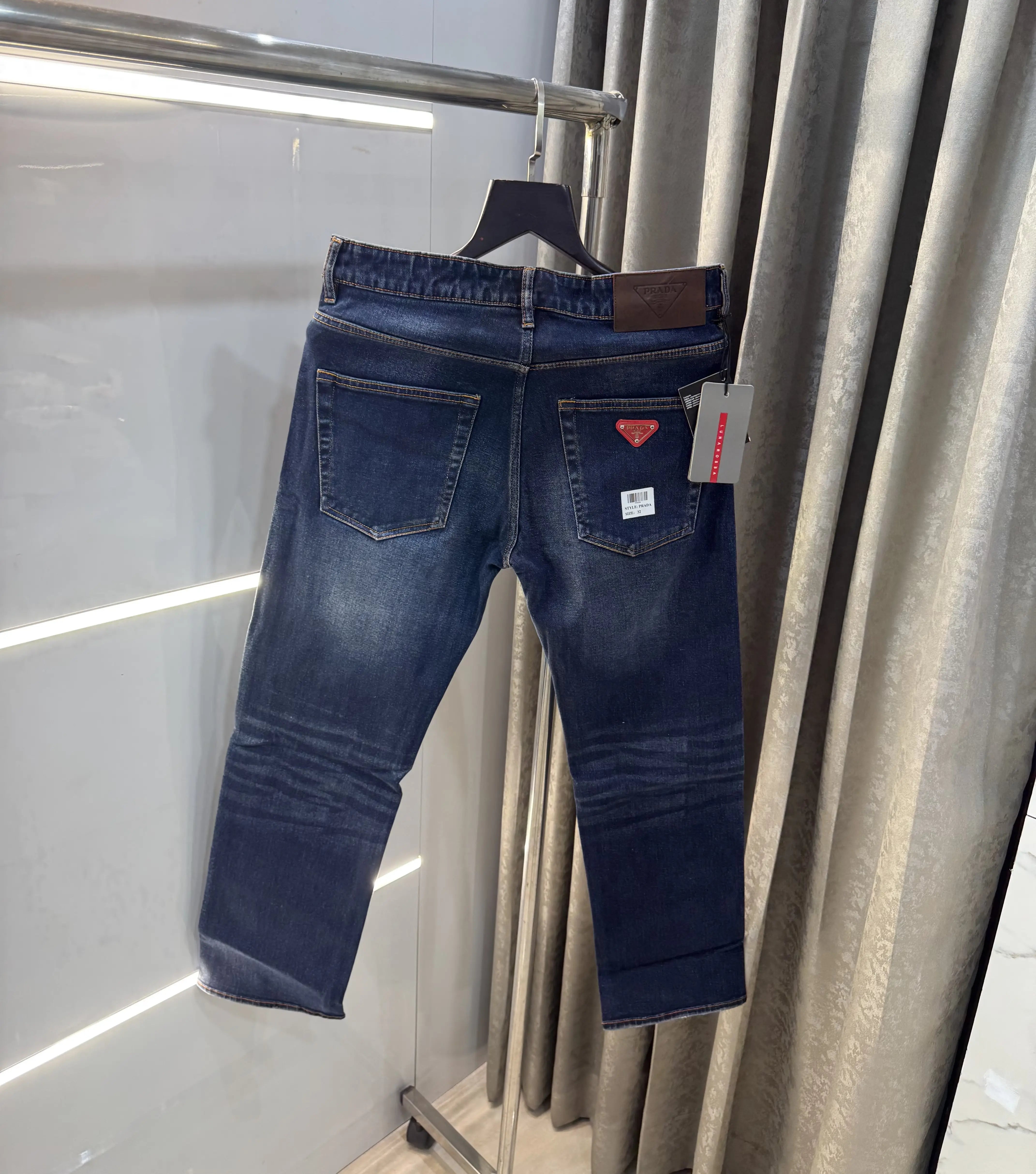Prad a Milano Dark Blue Pocket Logo Imported Denim Main image