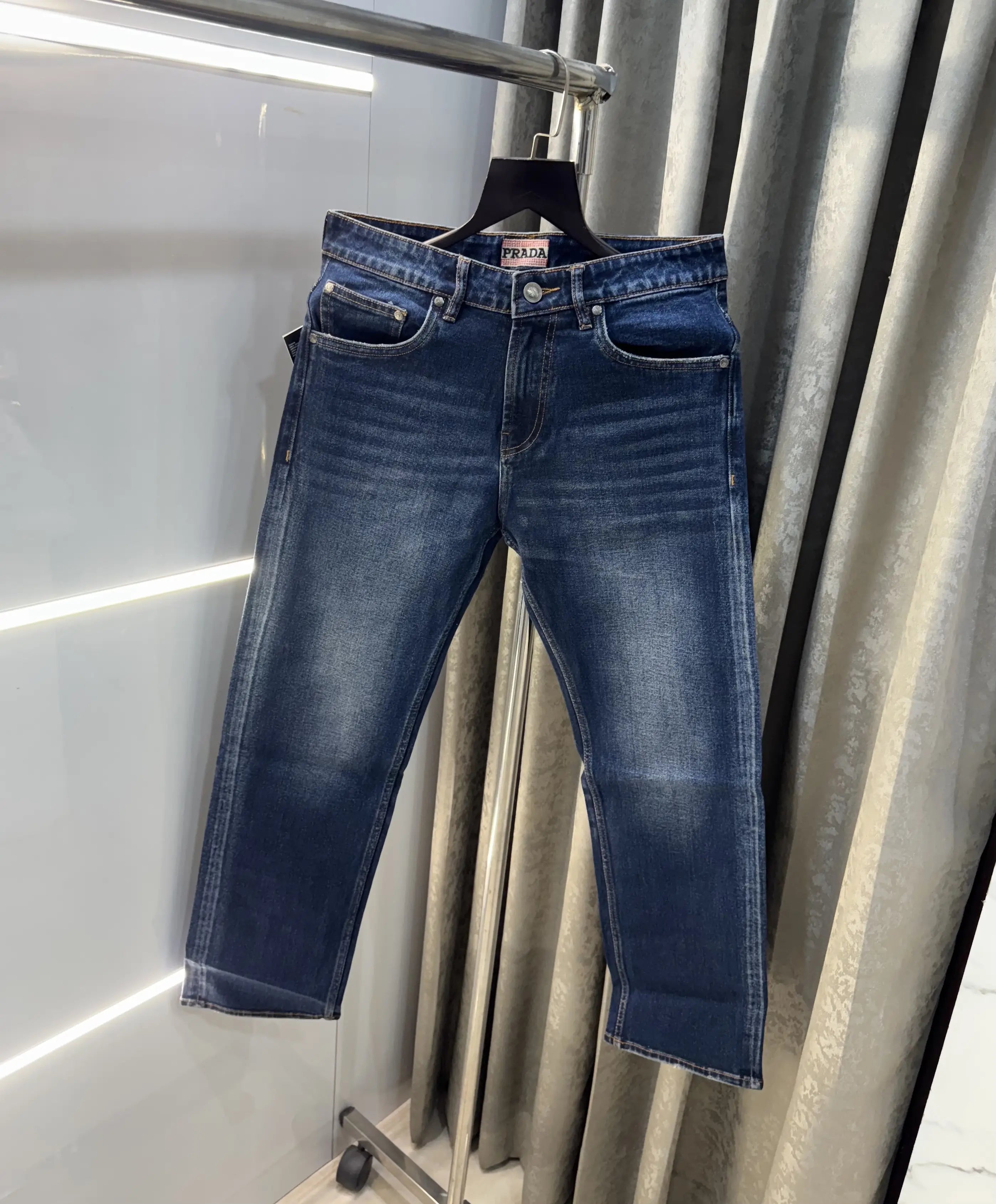 Prad a Milano Dark Blue Pocket Logo Imported Denim Secondary image