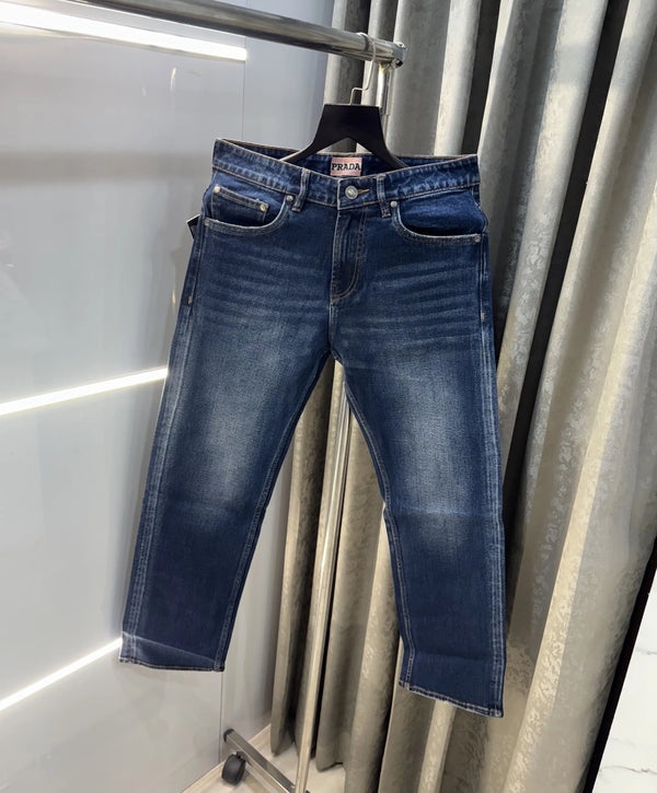 Prad a Milano Dark Blue Pocket Logo Imported Denim