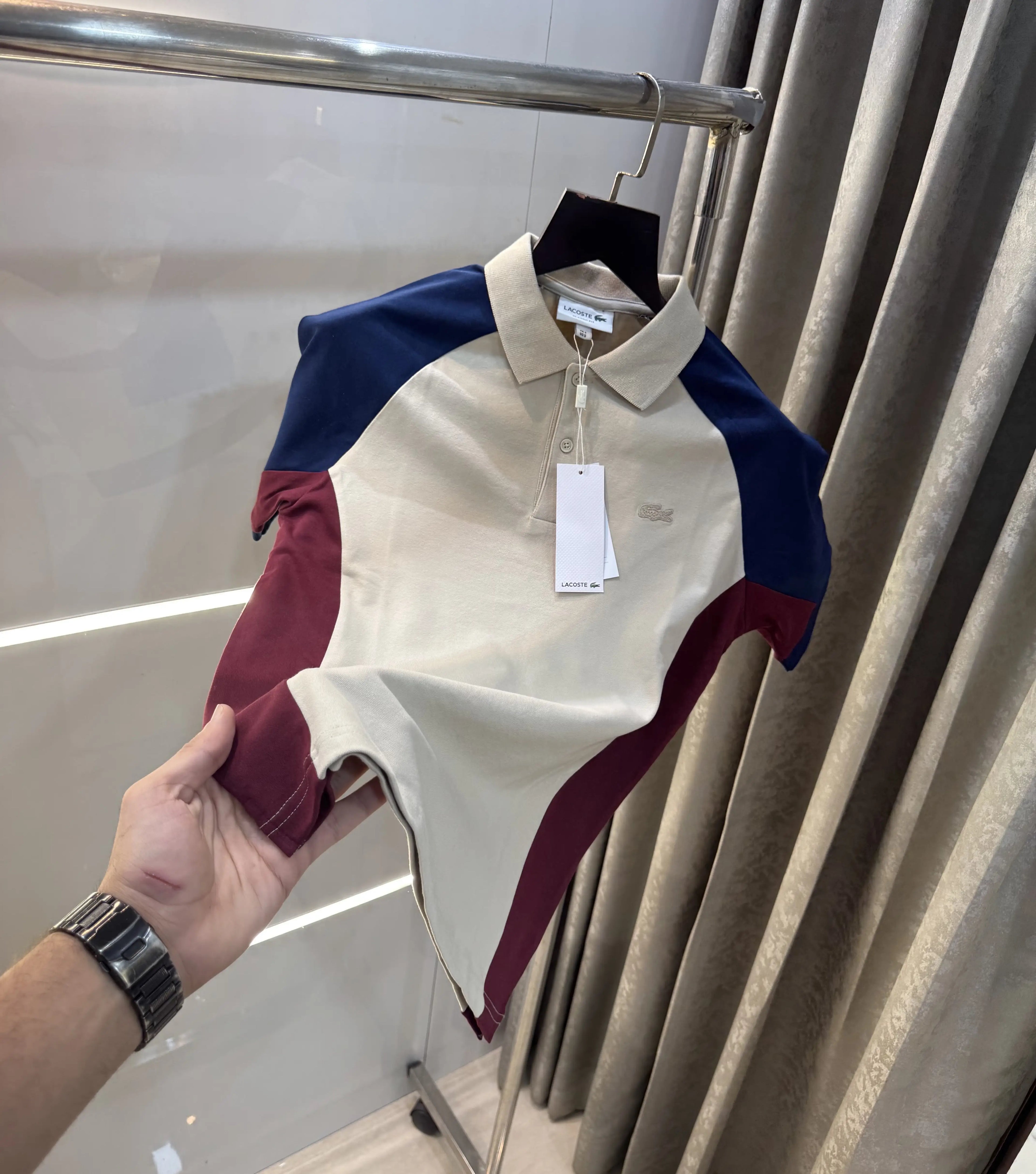 Lacost e Beige Classic Premium Polo T-Shirt