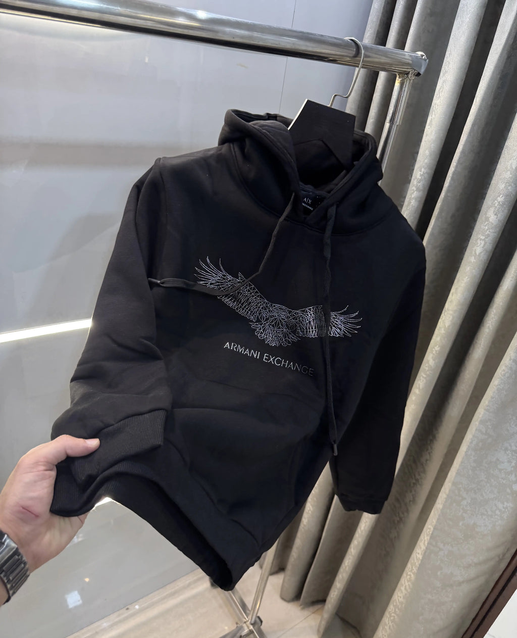 Arman i EXchange Black Eagle Print Imported Hoodie