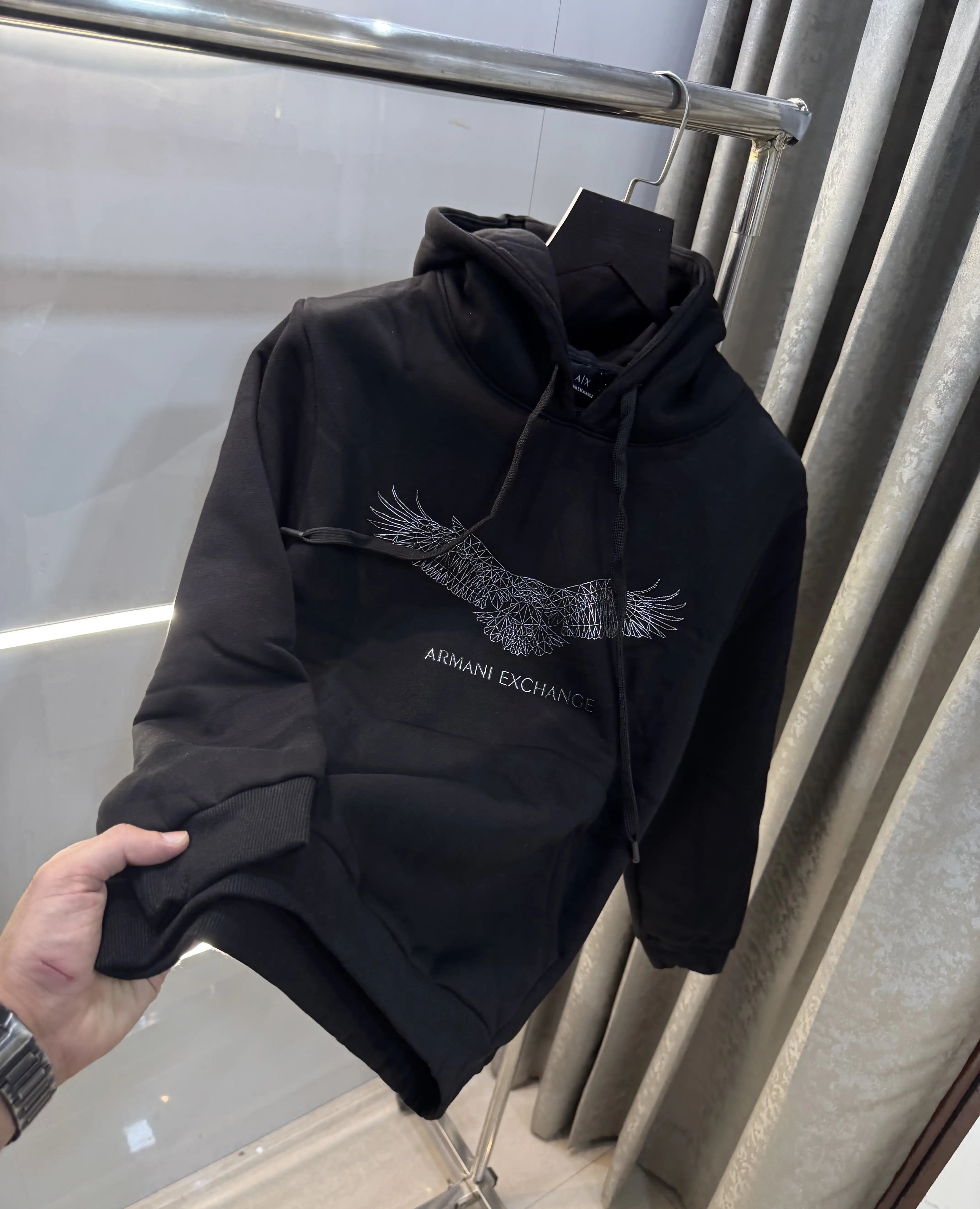 Arman i EXchange Black Eagle Print Imported Hoodie Main image