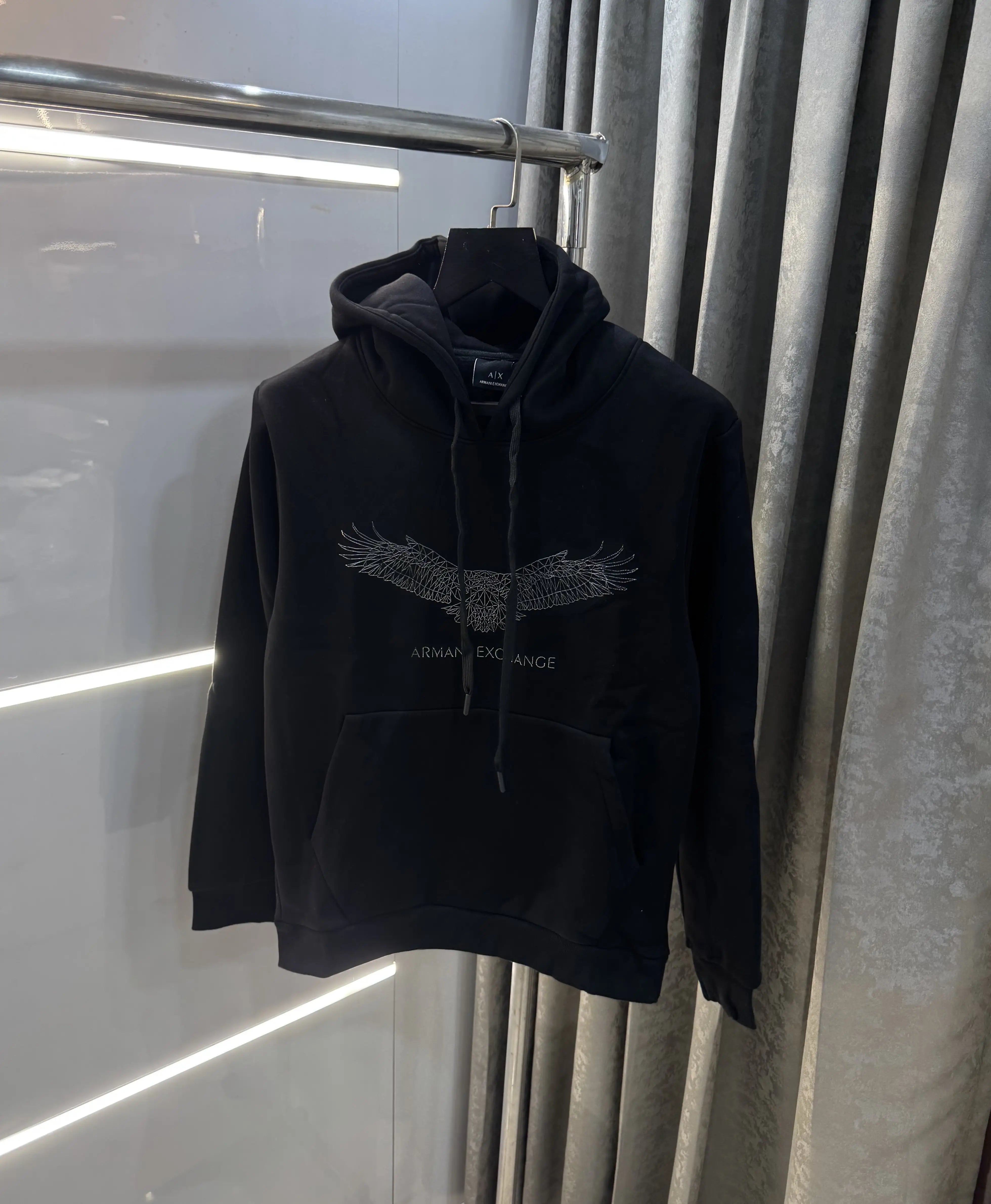 Arman i EXchange Black Eagle Print Imported Hoodie Secondary image