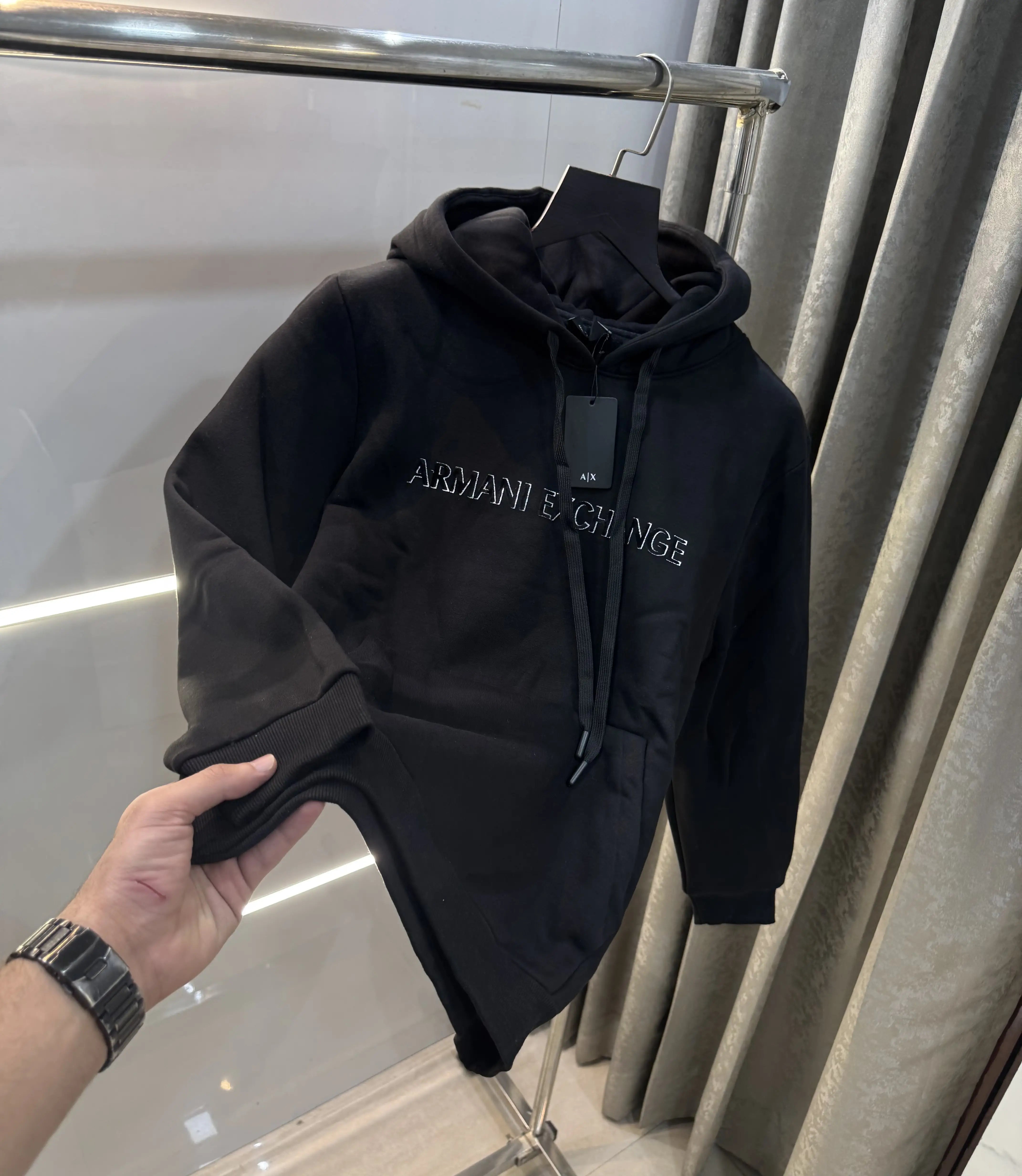 Arman i Exchange Black Logo Print Imported Hoodie Main image
