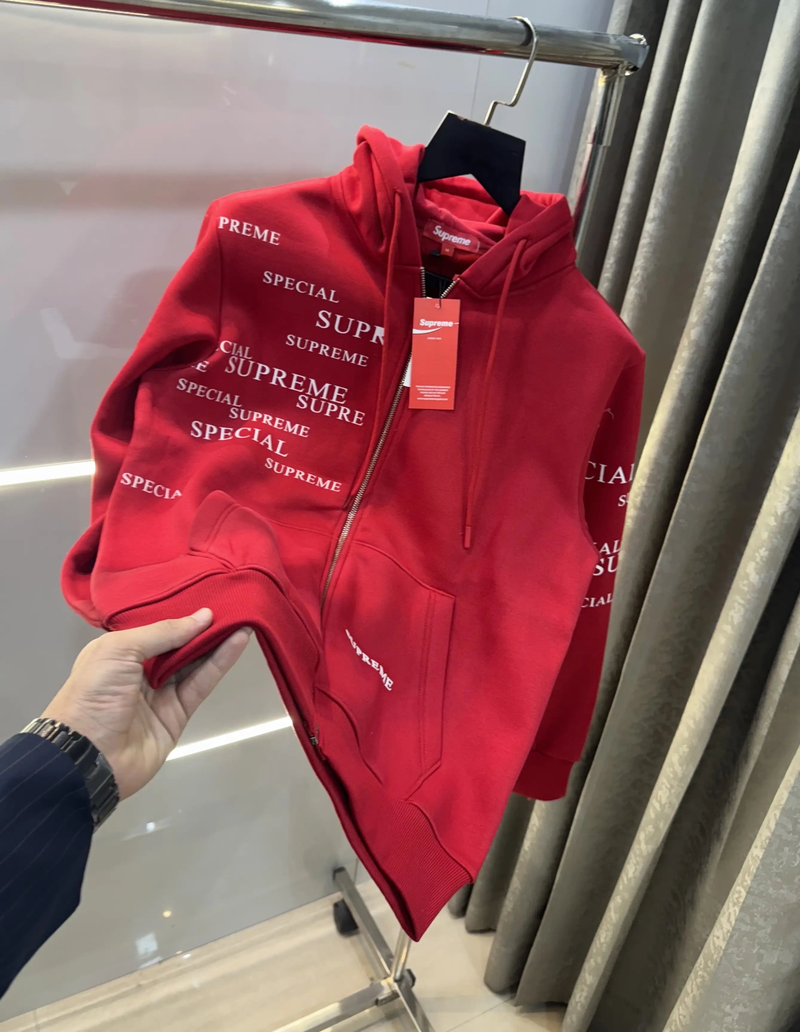 Suprem e Red  Imported Zipper Jacket Main image