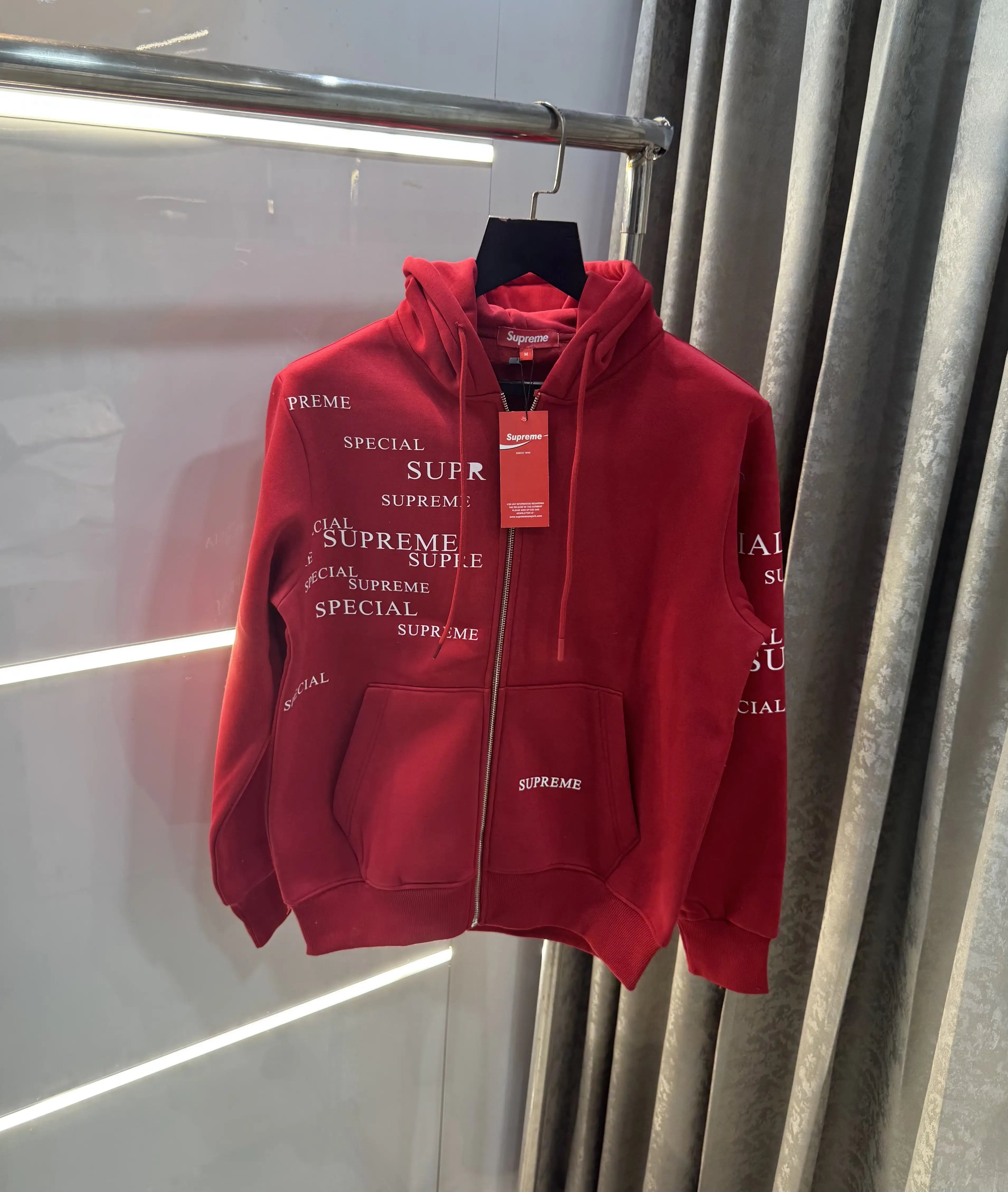 Suprem e Red  Imported Zipper Jacket Secondary image