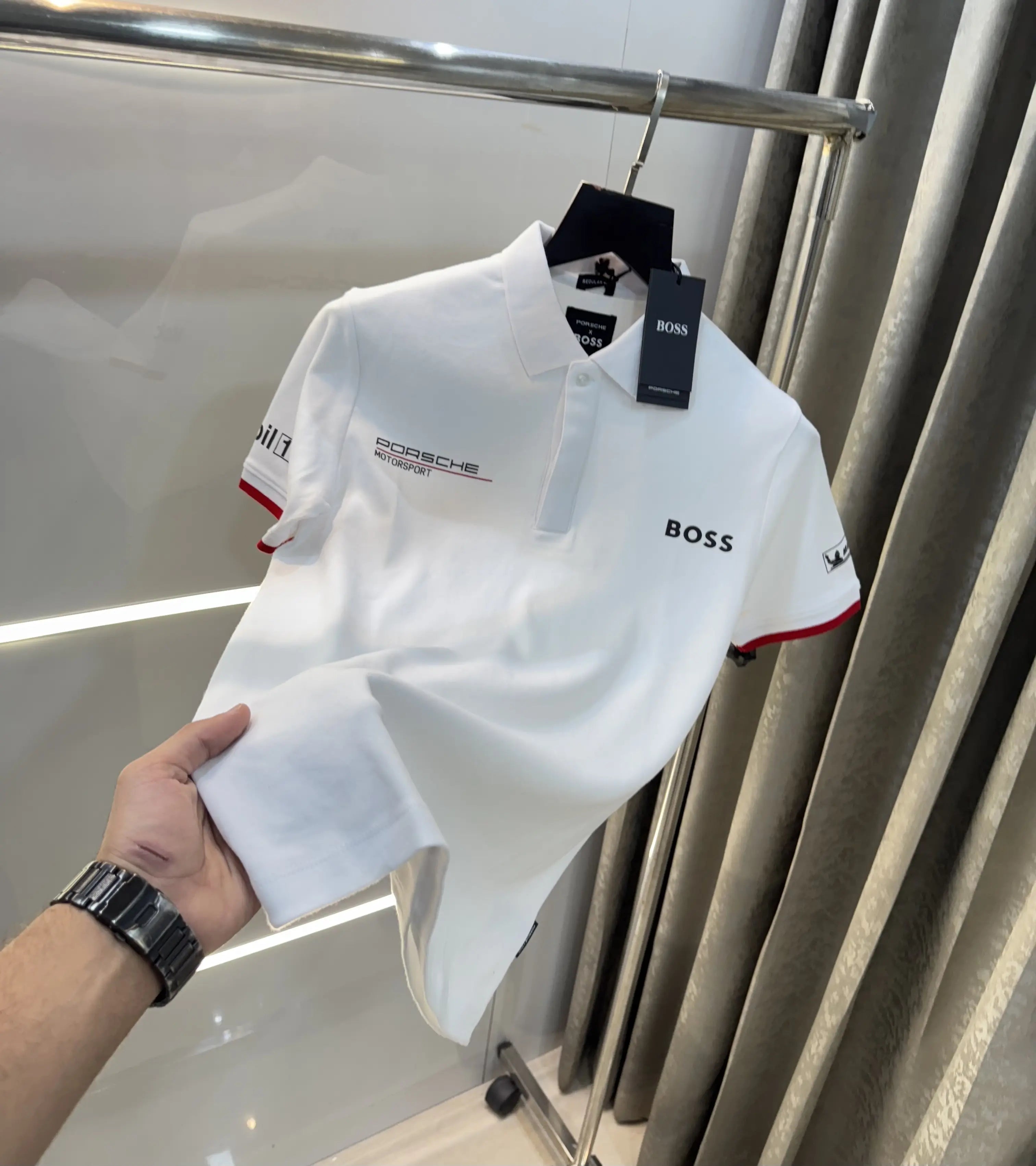 Hug o  Bos s White Porche Edition Premium Polo T-shirt Secondary image