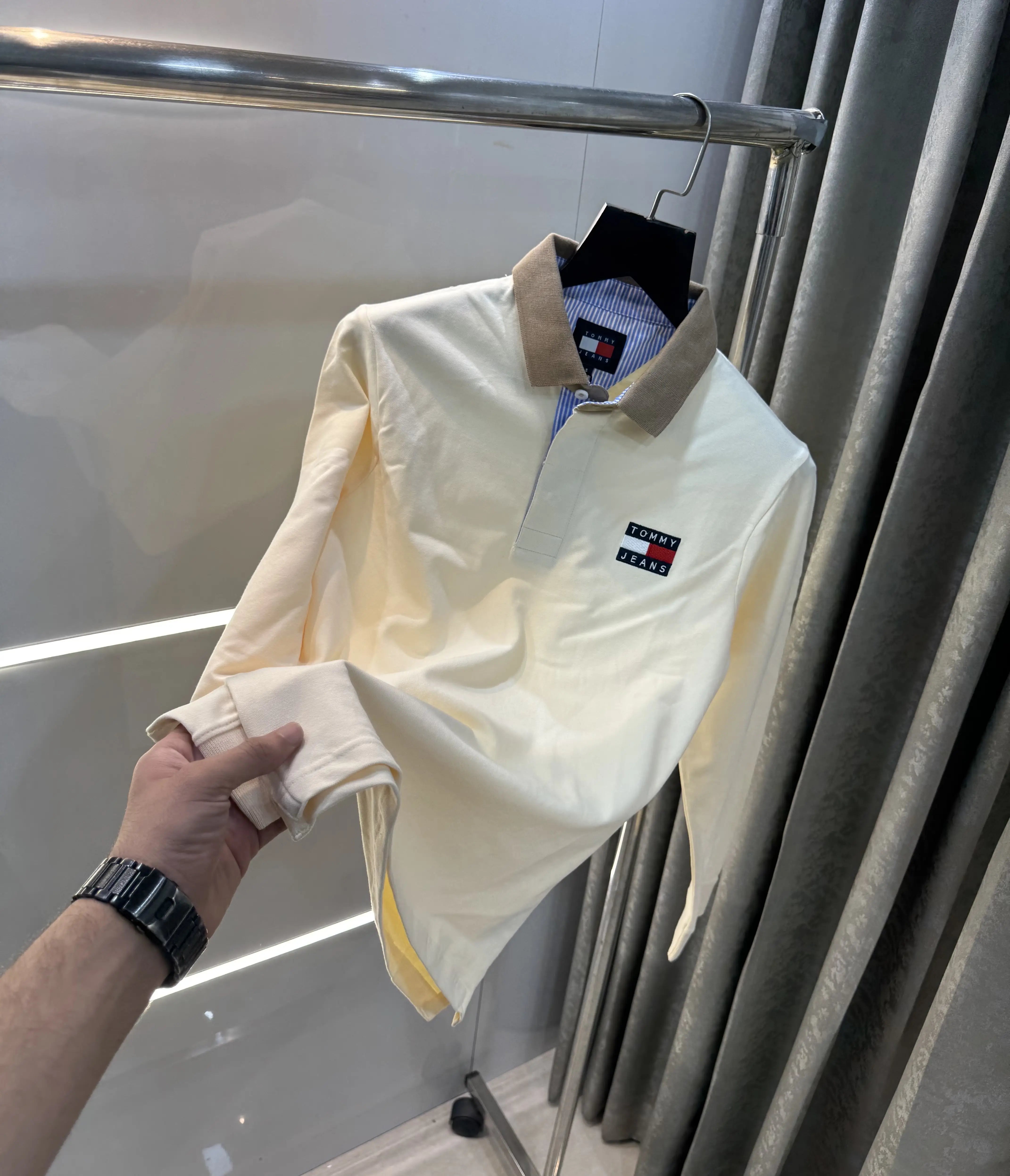 Tomm y Hilfiger Cream Premium Full Sleeve Polo T-Shirt Main image