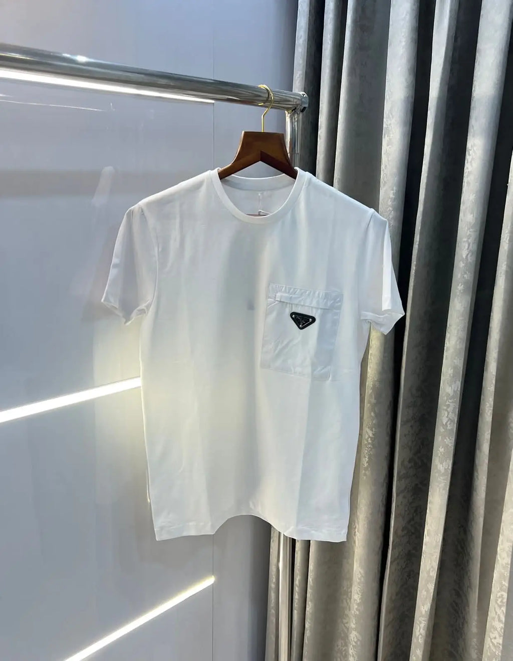 Prad a Milano White steel Logo Print Imported T-Shirt