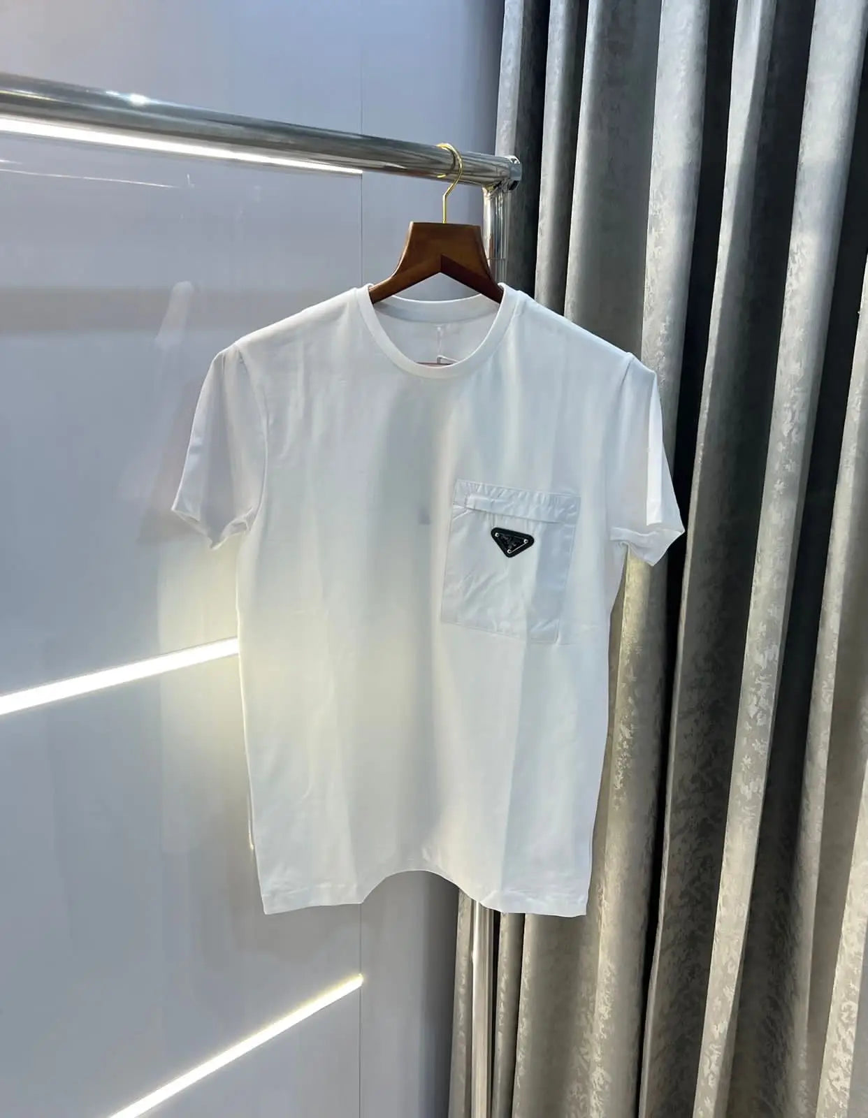 Prad a Milano White steel Logo Print Imported T-Shirt