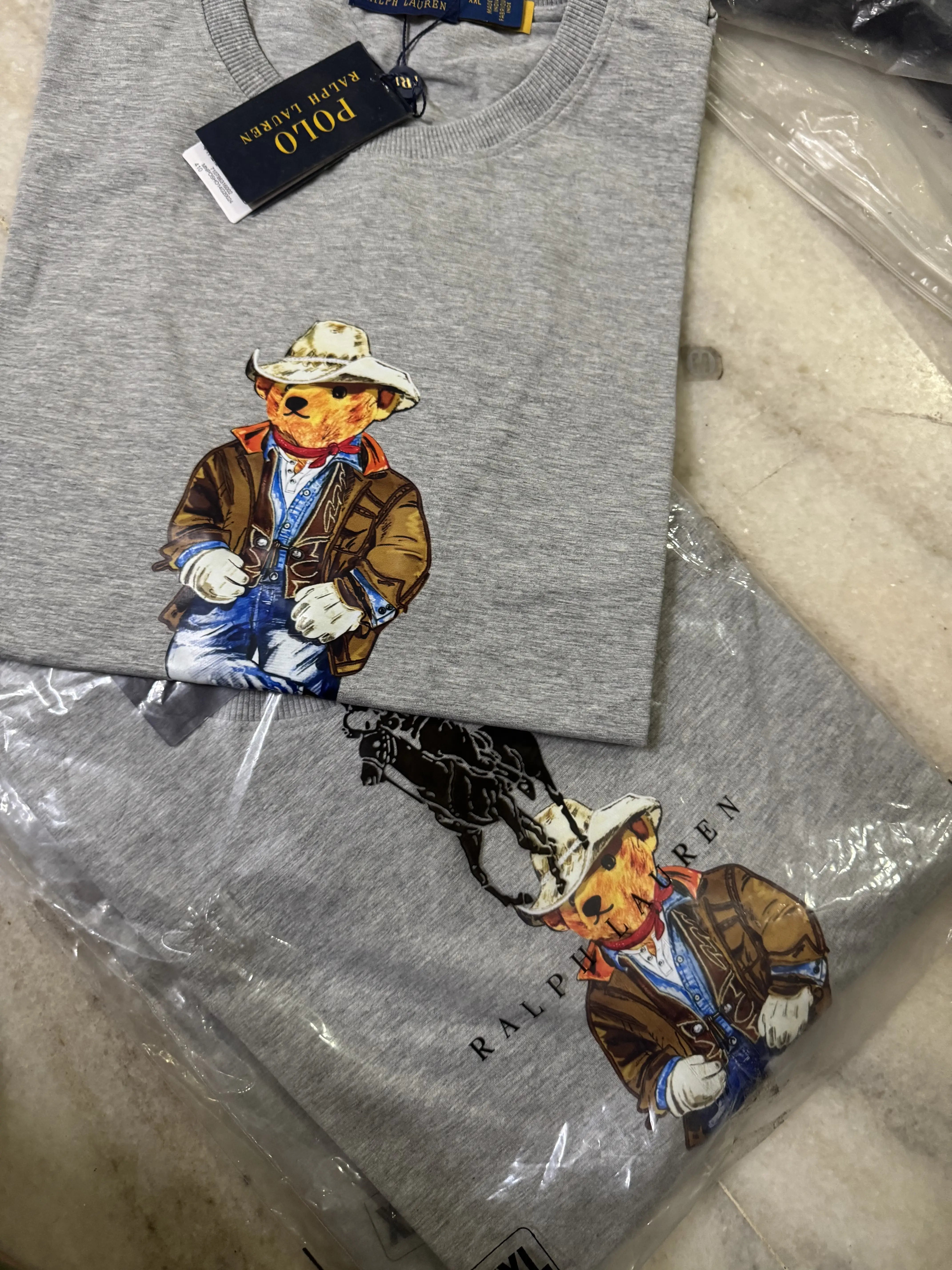 Ralp h lauren Grey New Teddy Logo Premium T-Shirt Secondary image