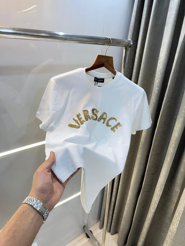 Versac e Couture White Logo Print Imported T-Shirt