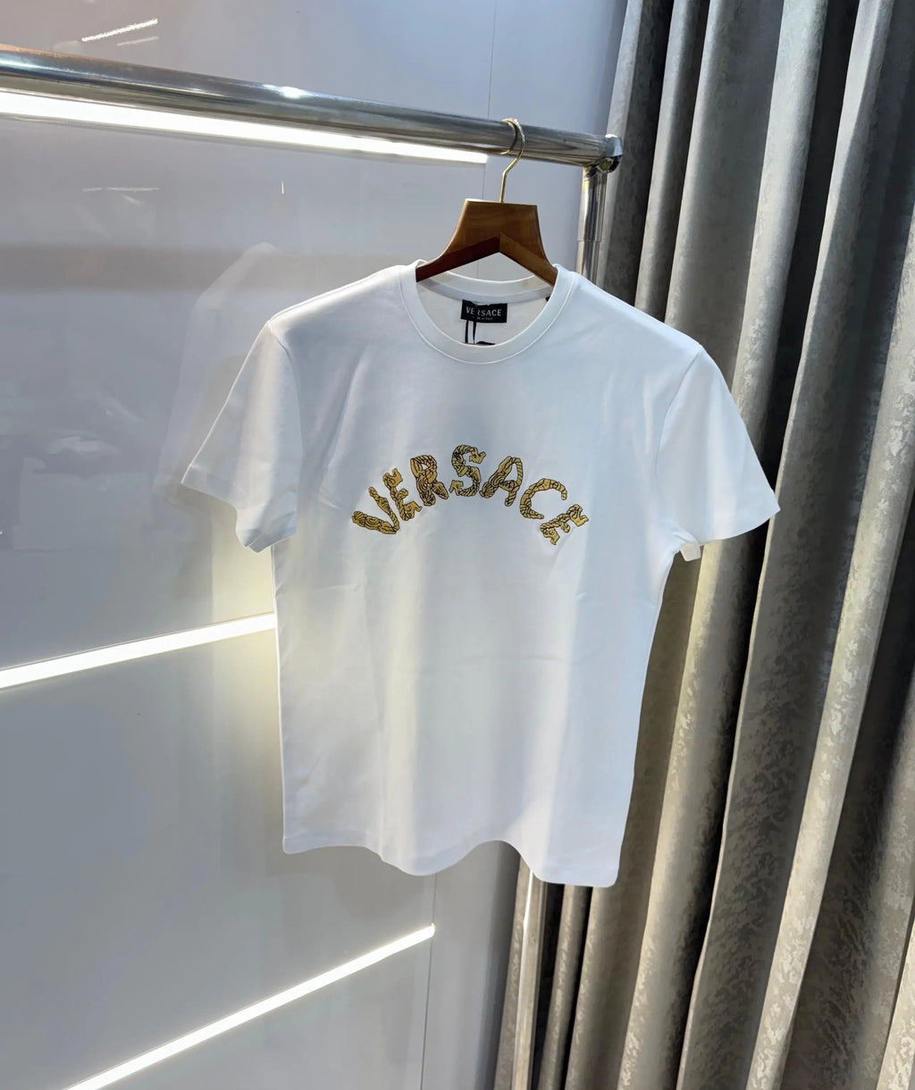 Versac e Couture White Logo Print Imported T-Shirt