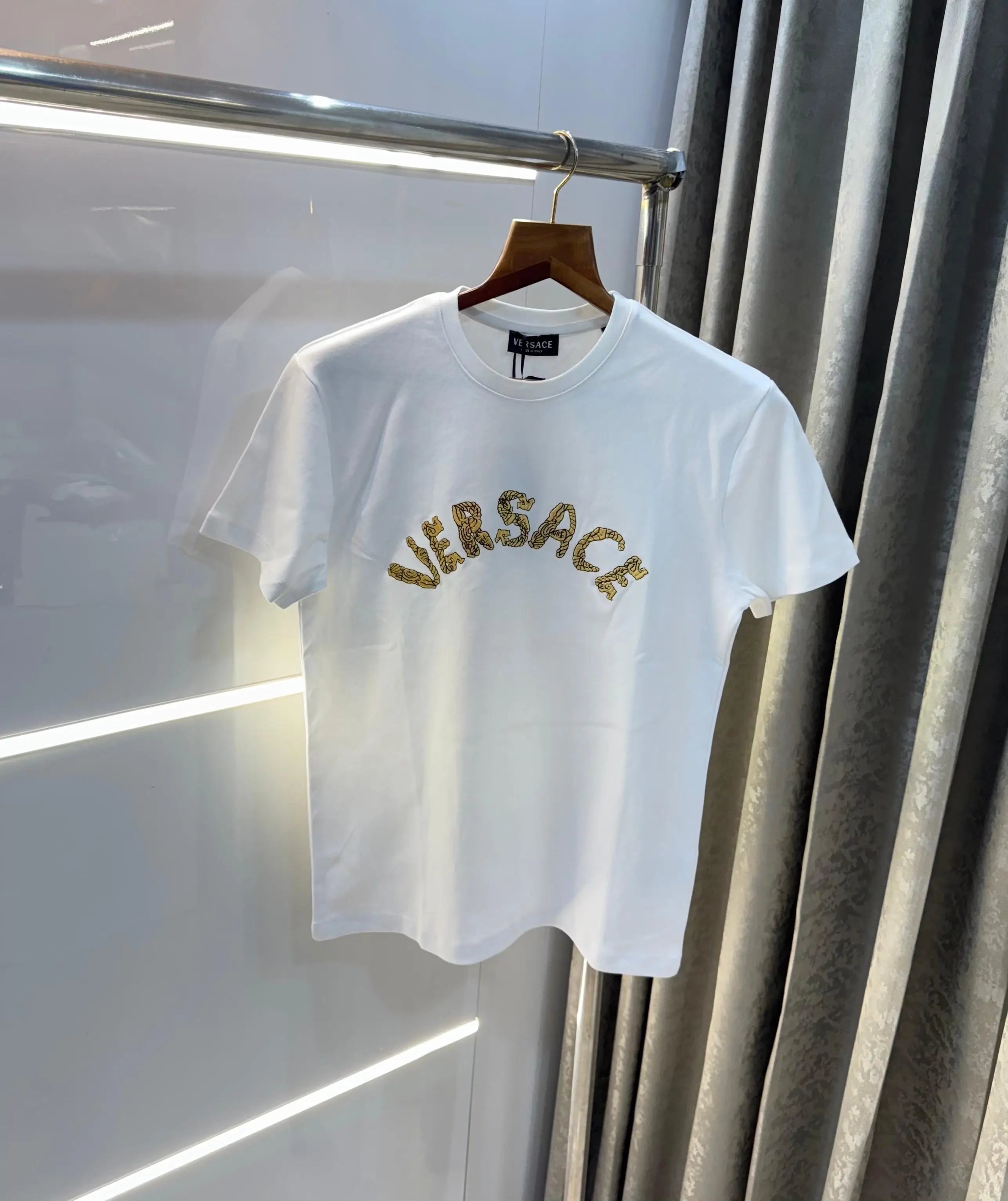 Versac e Couture White Logo Print Imported T-Shirt