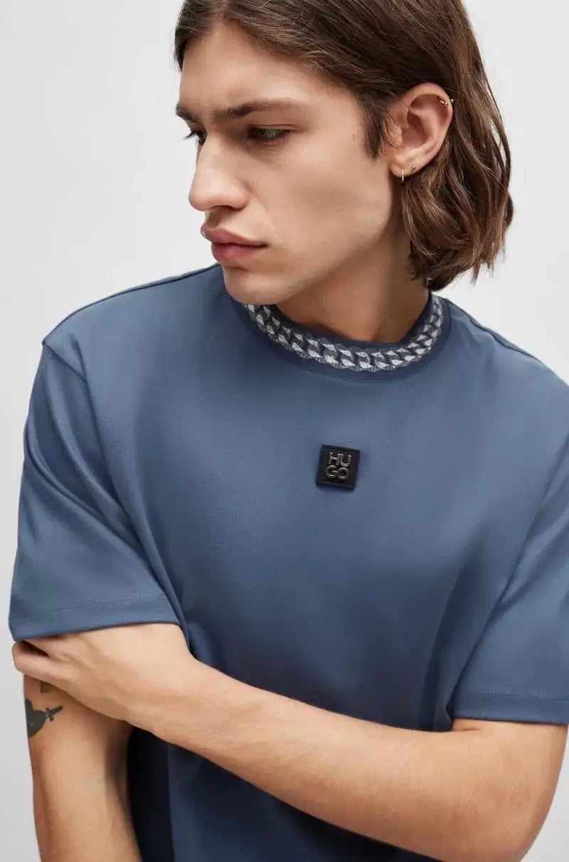 Hugo bos s Blue  Designer Premium Classic T-Shirt