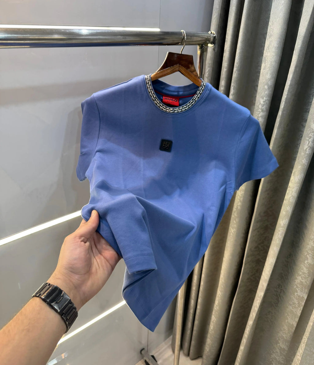 Hugo bos s Blue  Designer Premium Classic T-Shirt