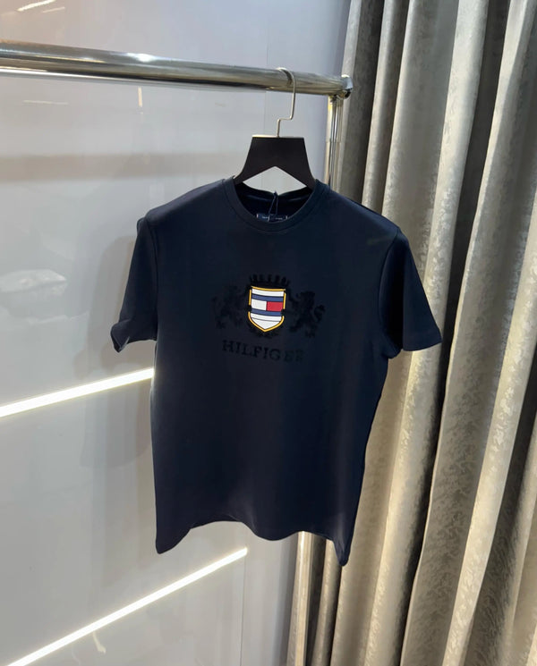Tomm y Hilfiger Navy Blue  Printed Premium T-Shirt