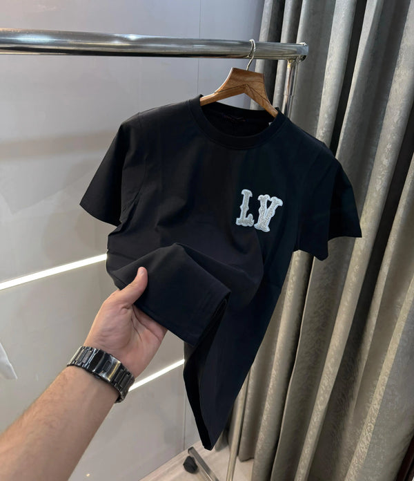 Louis Vuitto n Black Logo Print Imported T-Shirt