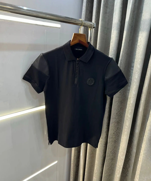 Balmai n Paris Black Logo Work Imported Polo T-Shirt
