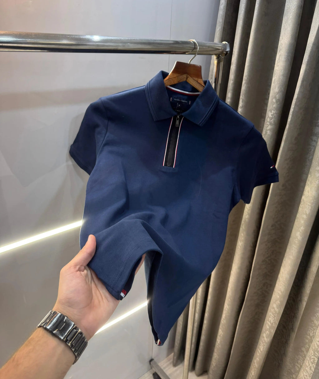 Tomm y Hilfiger petrol Blue Look Premium Polo T-Shirt