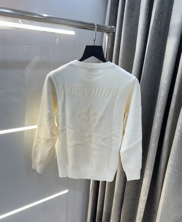 Louis  Vuitton White Imported Knitted Pull Over