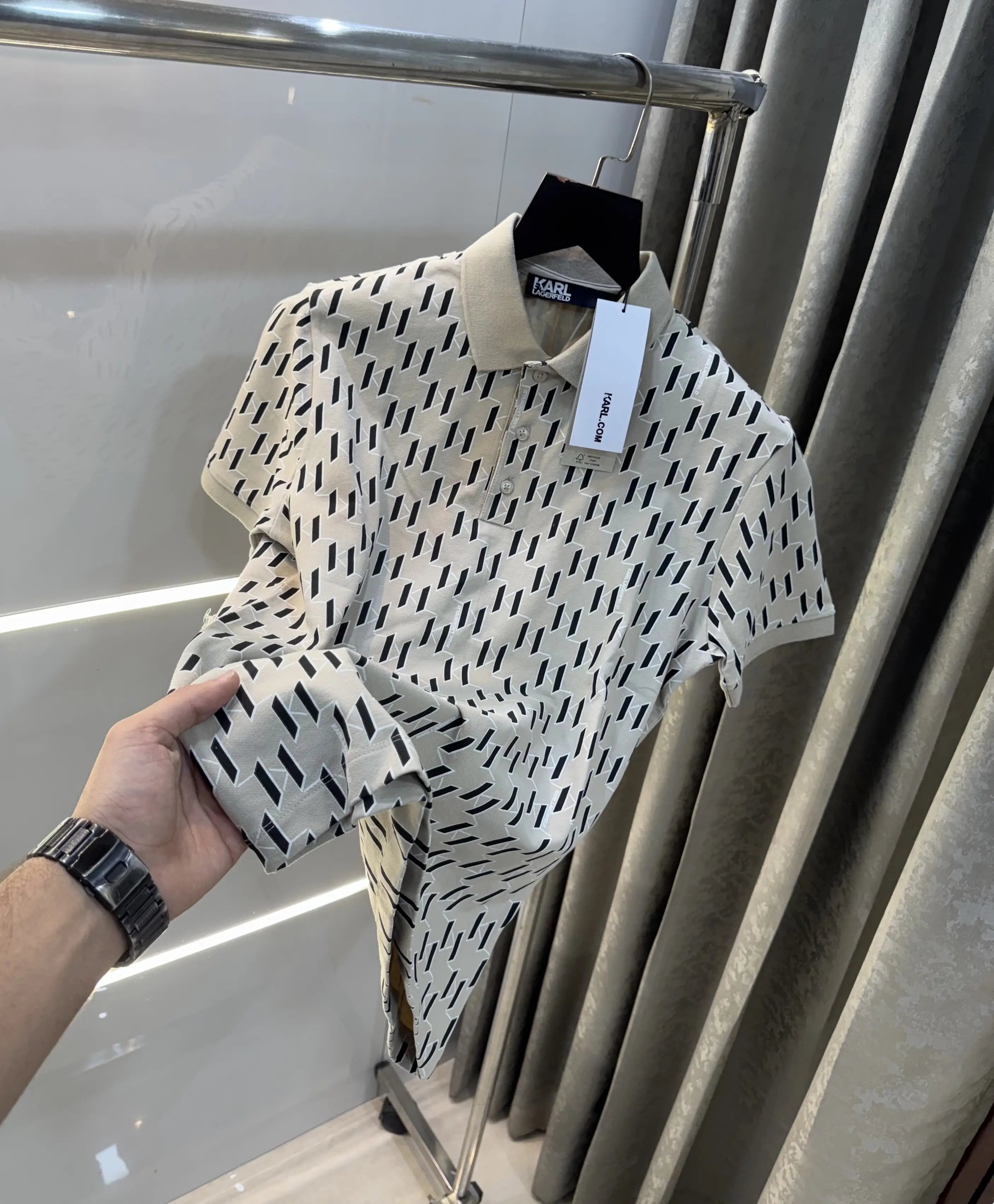 Karl Lagerfled Beige Imported Polo T-Shirt Secondary image