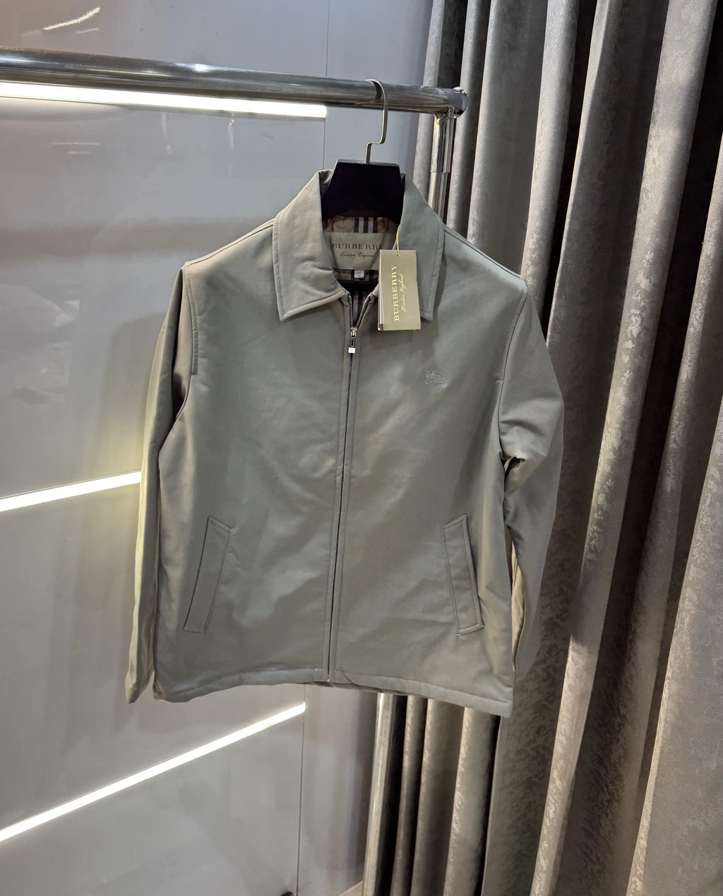 Burberr y Grey Importer Premium Bomber Jacket