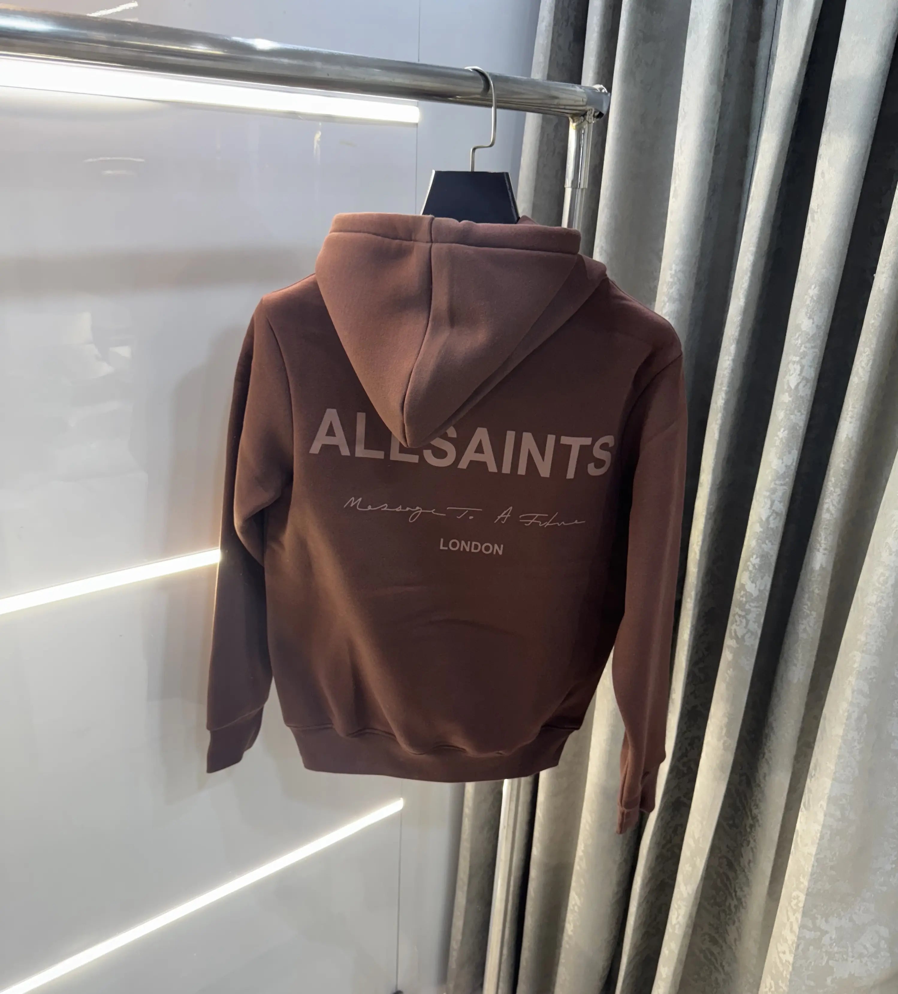 All Saints Brown Back Print Imported Hoodie