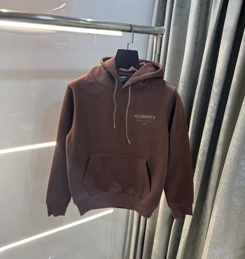 All Saints Brown Back Print Imported Hoodie